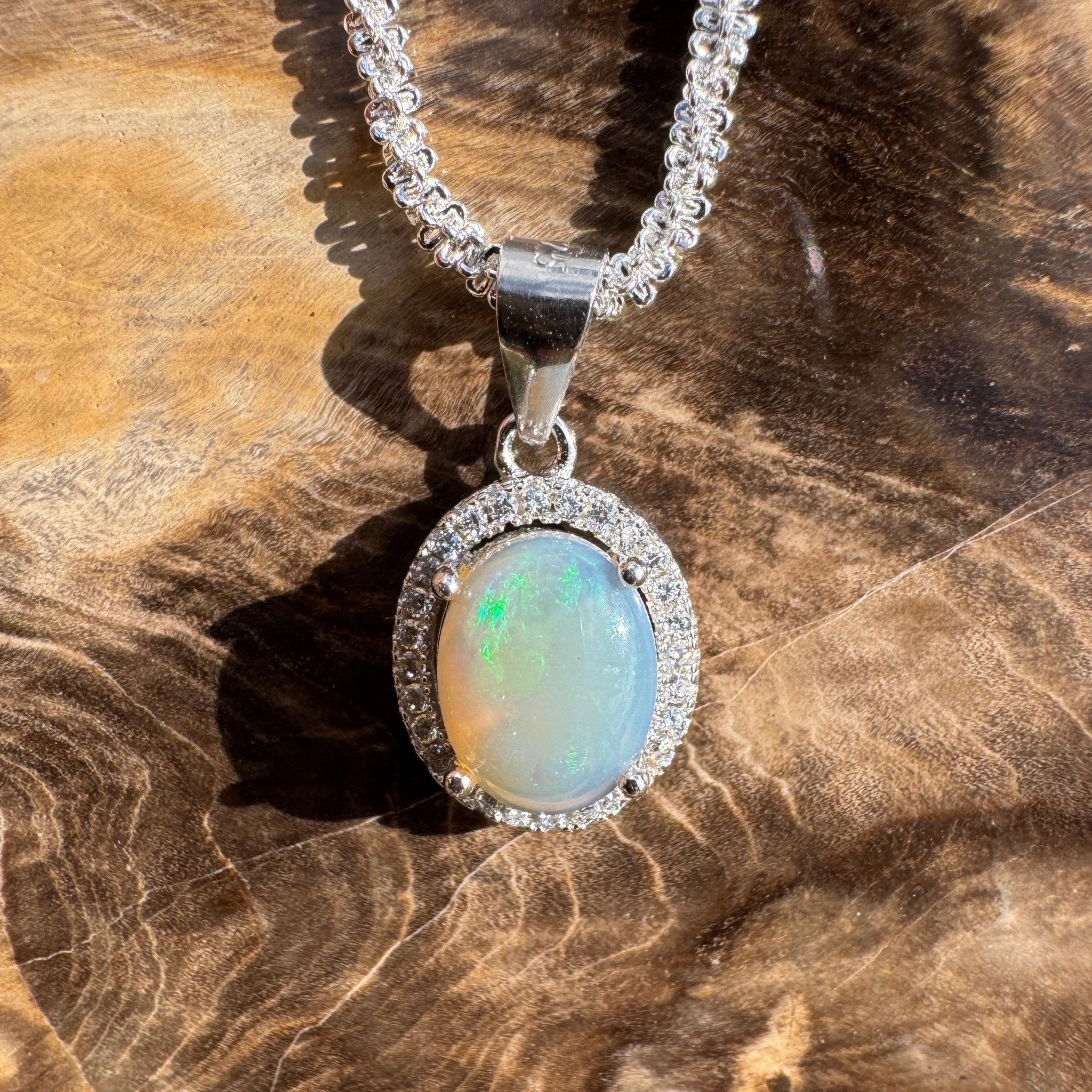 1.1ct Coober Pedy Opal Pendant Necklace ~ 'Pedy Wanderer' | 925 Sterling Silver | Solid Australian Opal
