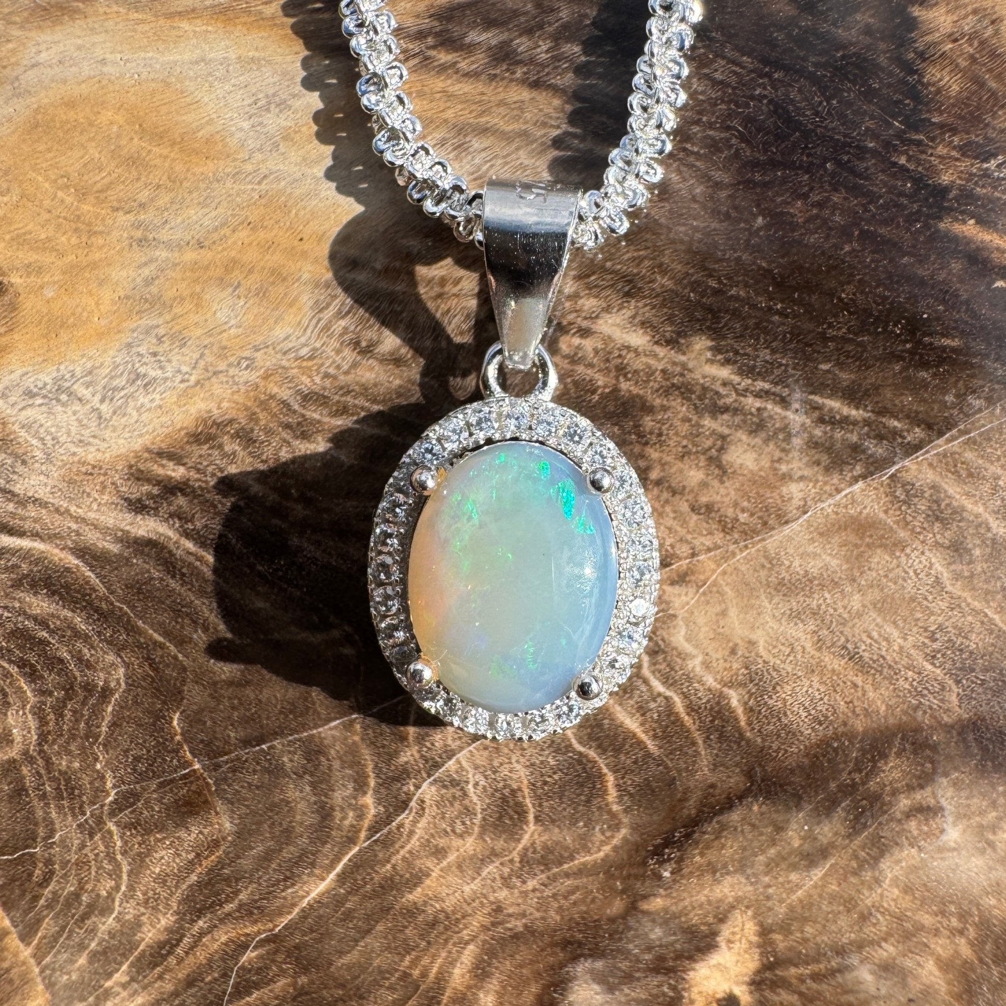 1.1ct Coober Pedy Opal Pendant Necklace ~ 'Pedy Wanderer' | 925 Sterling Silver | Solid Australian Opal