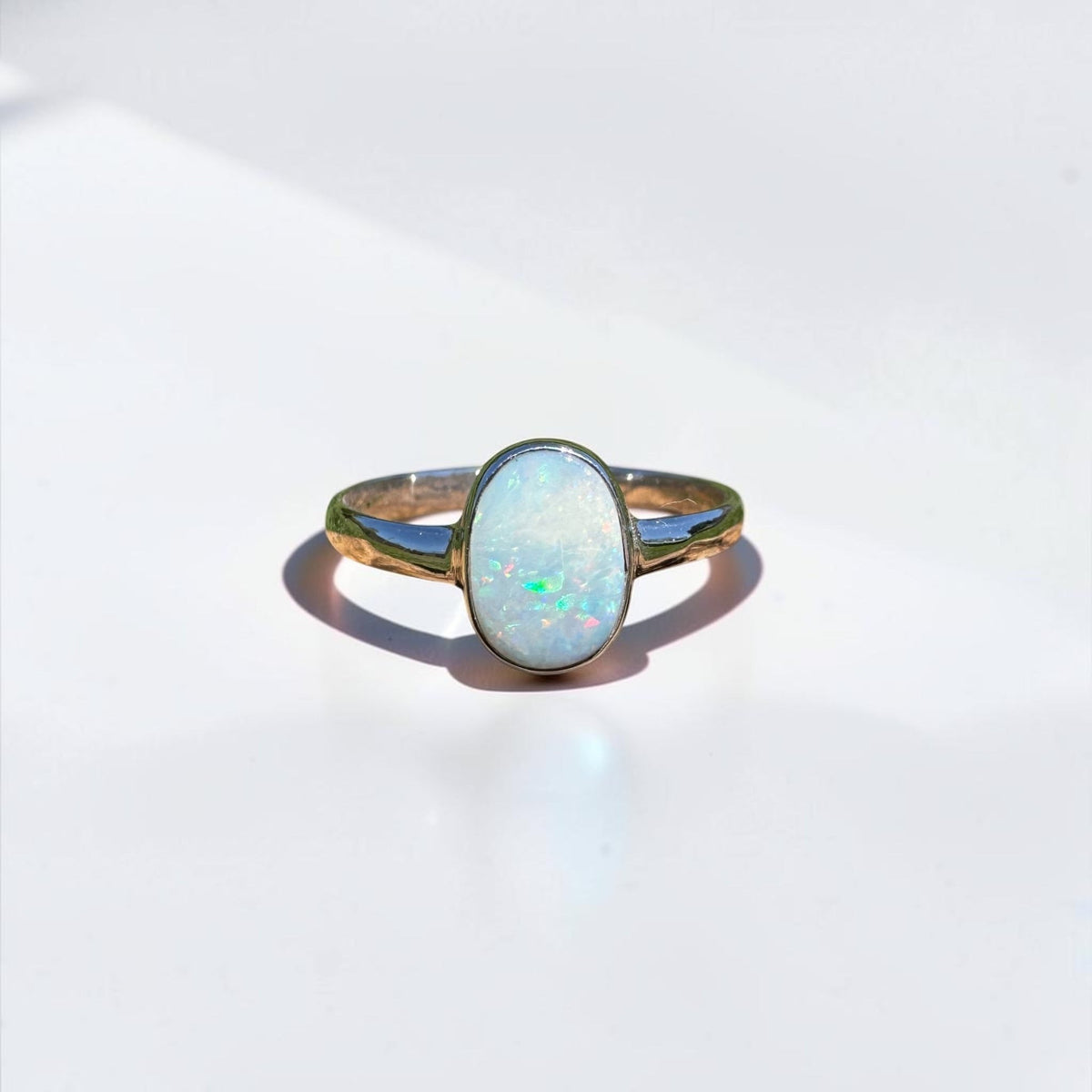 1.1ct Coober Pedy Opal Ring ~ 'Denmark Blue' | 925 Sterling Silver | Solid Australian Opal