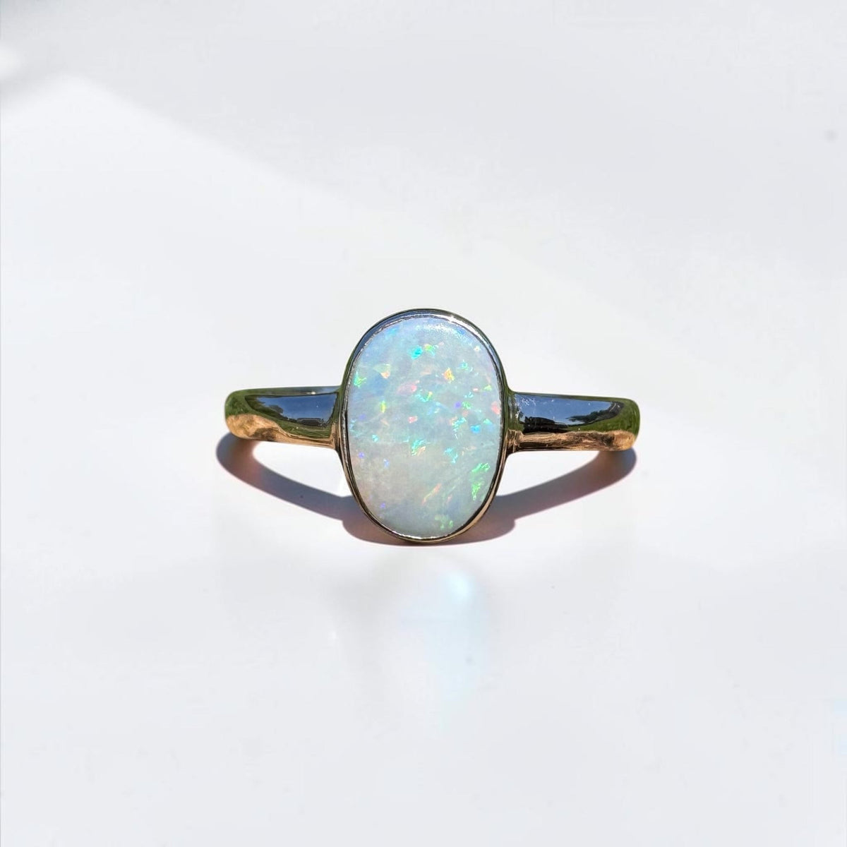 1.1ct Coober Pedy Opal Ring ~ 'Denmark Blue' | 925 Sterling Silver | Solid Australian Opal