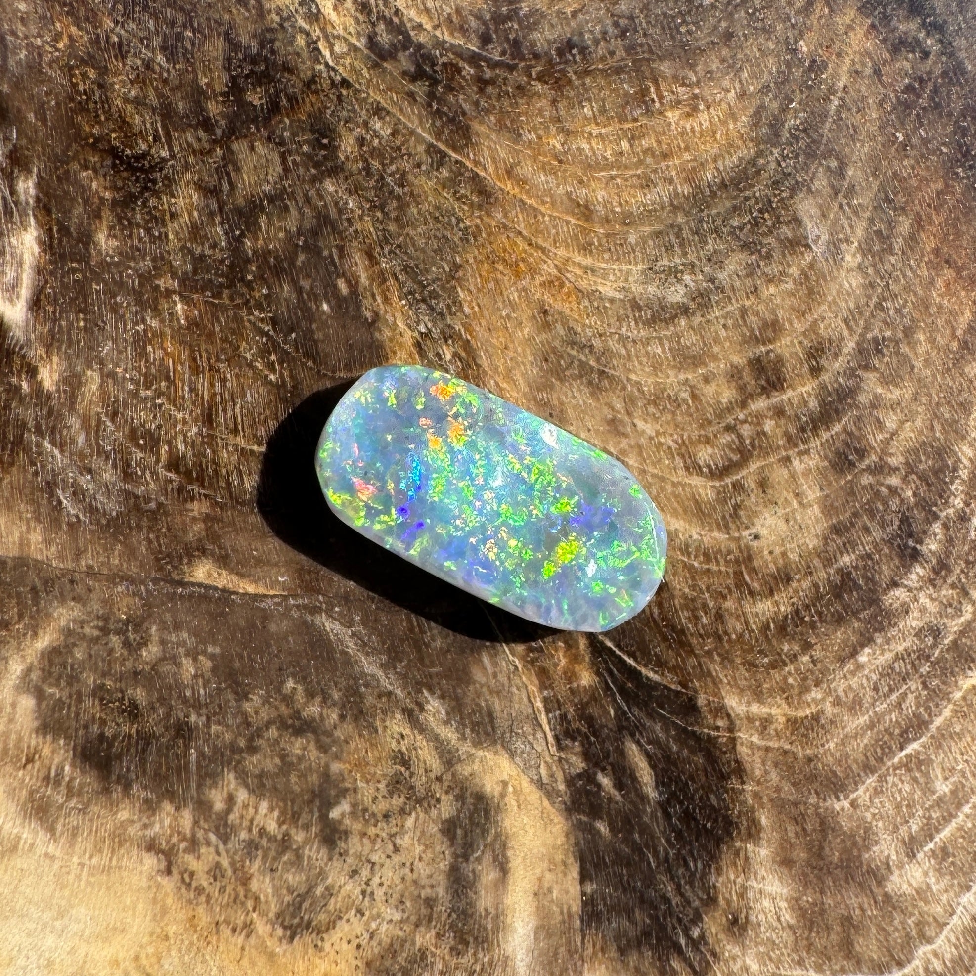 1.1ct Hand - cut Solid Lightning Ridge Semi Black Opal