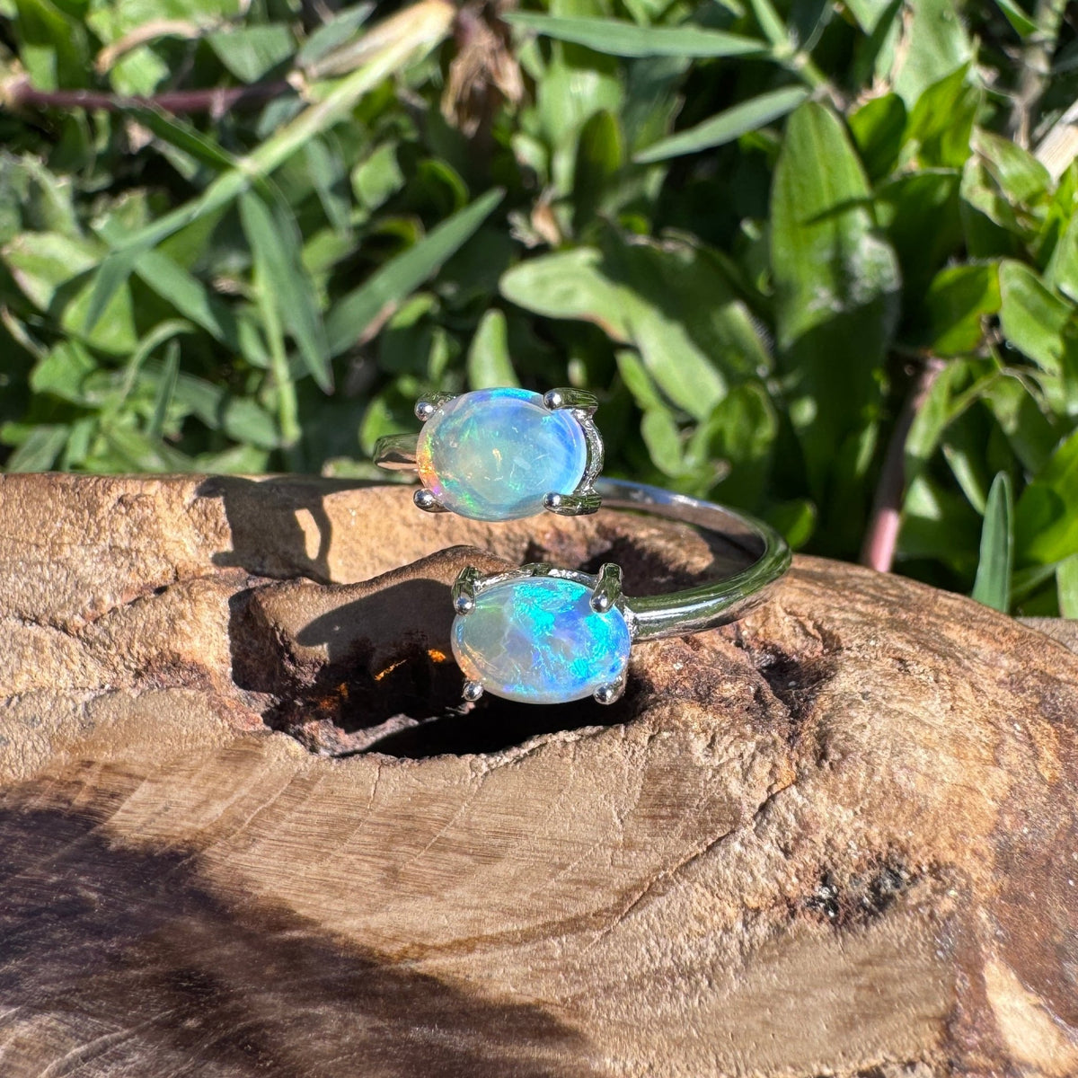 1.1ct Lightning Ridge Crystal Opal Ring ~ 'Twofold Bay Blues' | 925 Sterling Silver | Solid Australian Opal