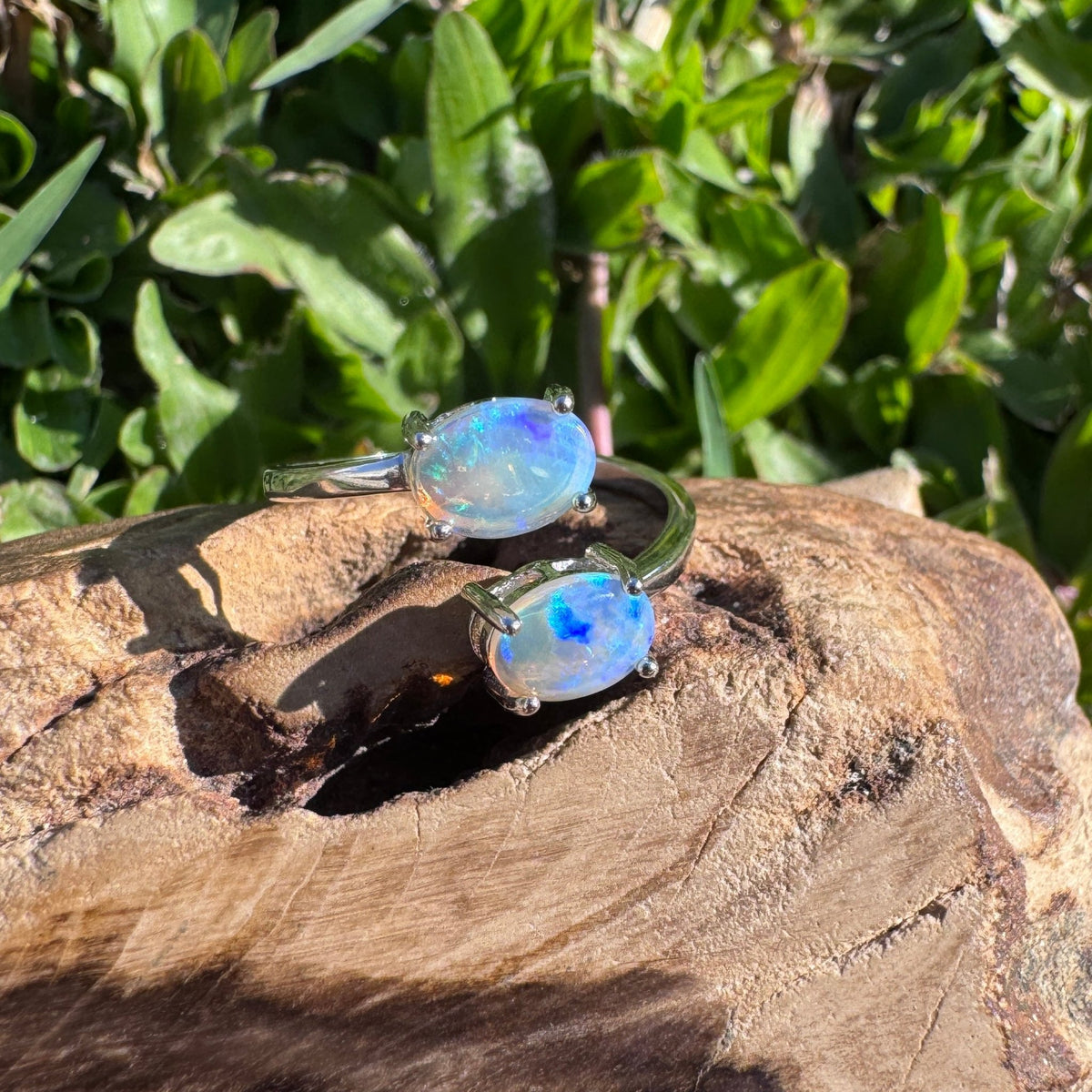 1.1ct Lightning Ridge Crystal Opal Ring ~ 'Twofold Bay Blues' | 925 Sterling Silver | Solid Australian Opal