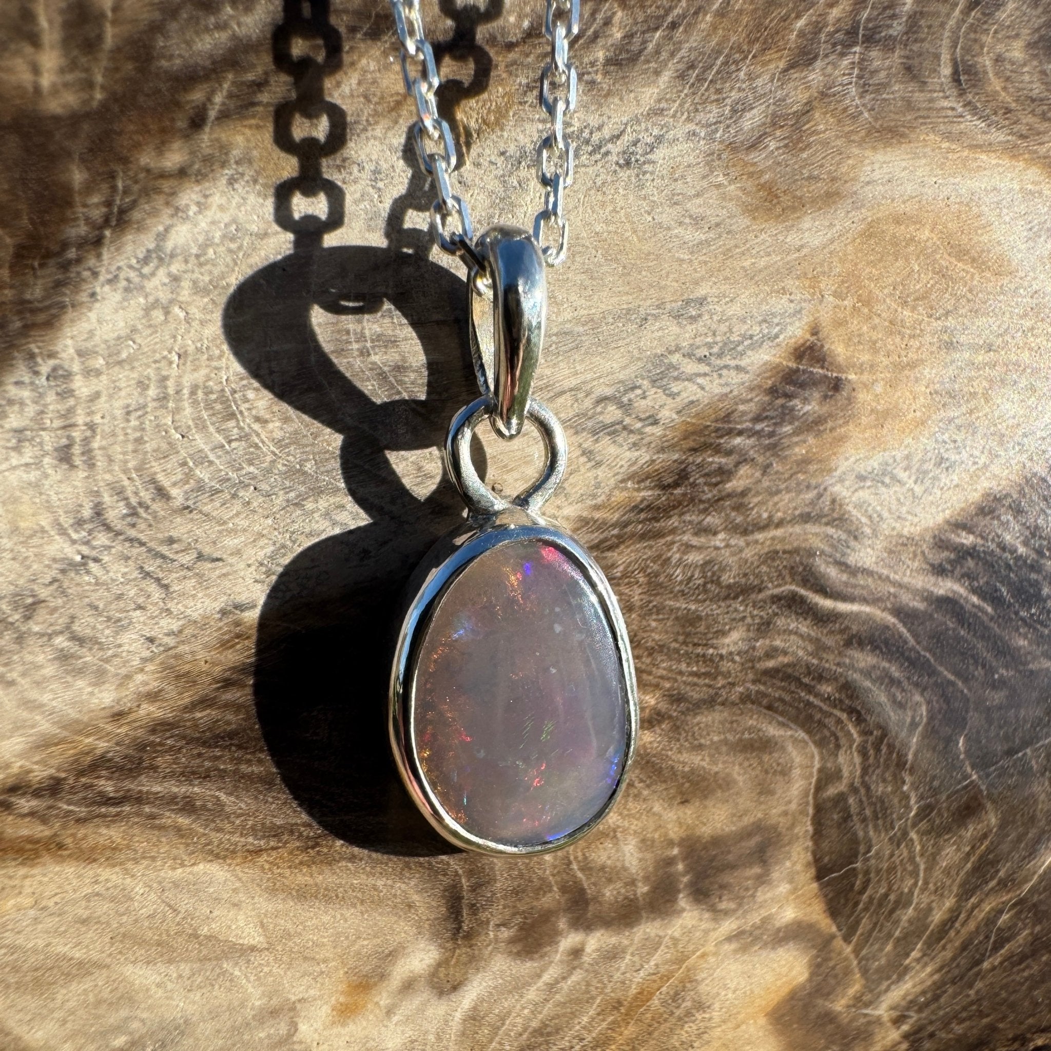 1.1ct Lightning Ridge Dark Crystal Opal Pendant Necklace ~ 'Macquarie Shimmer' | 925 Sterling Silver | Solid Australian Opal