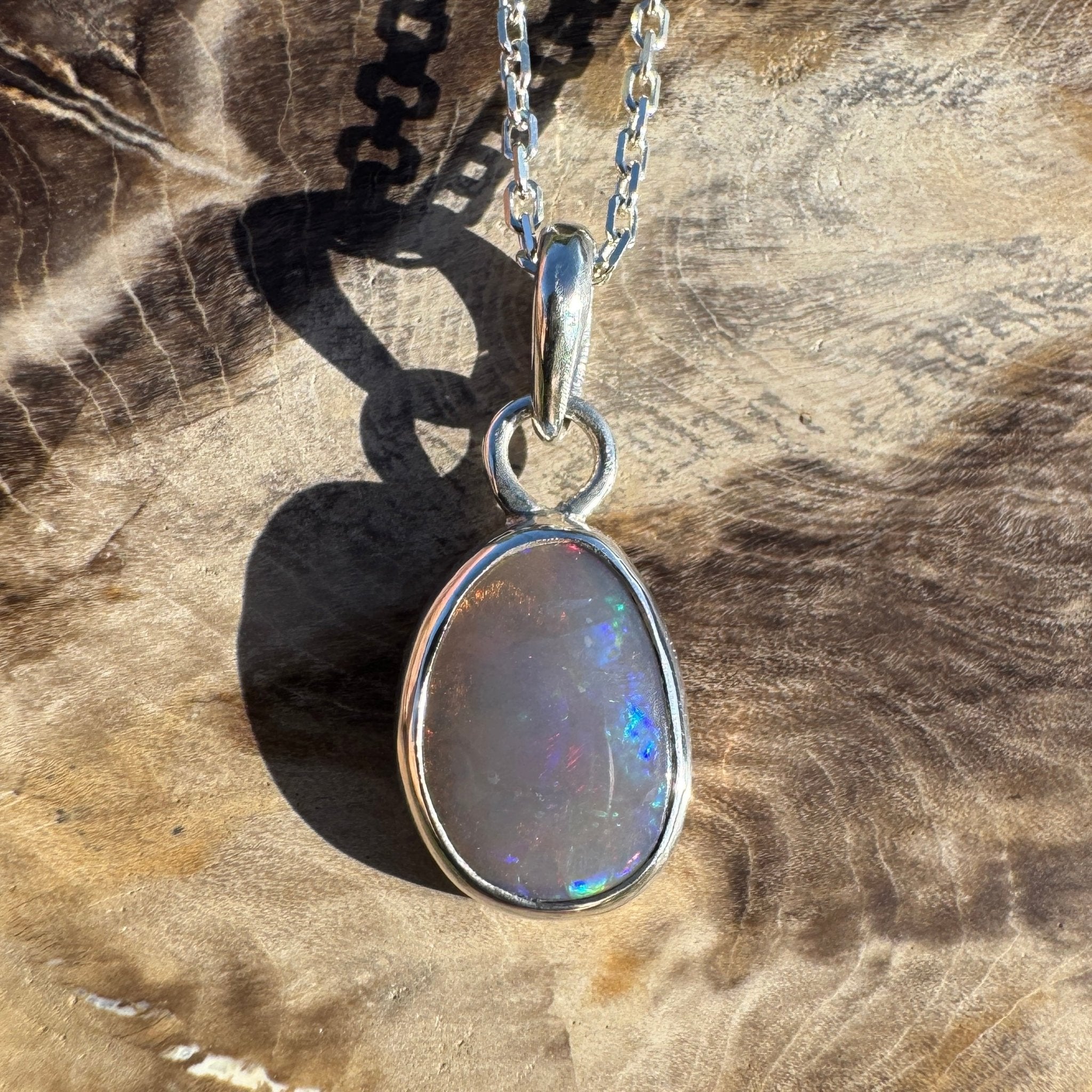 1.1ct Lightning Ridge Dark Crystal Opal Pendant Necklace ~ 'Macquarie Shimmer' | 925 Sterling Silver | Solid Australian Opal