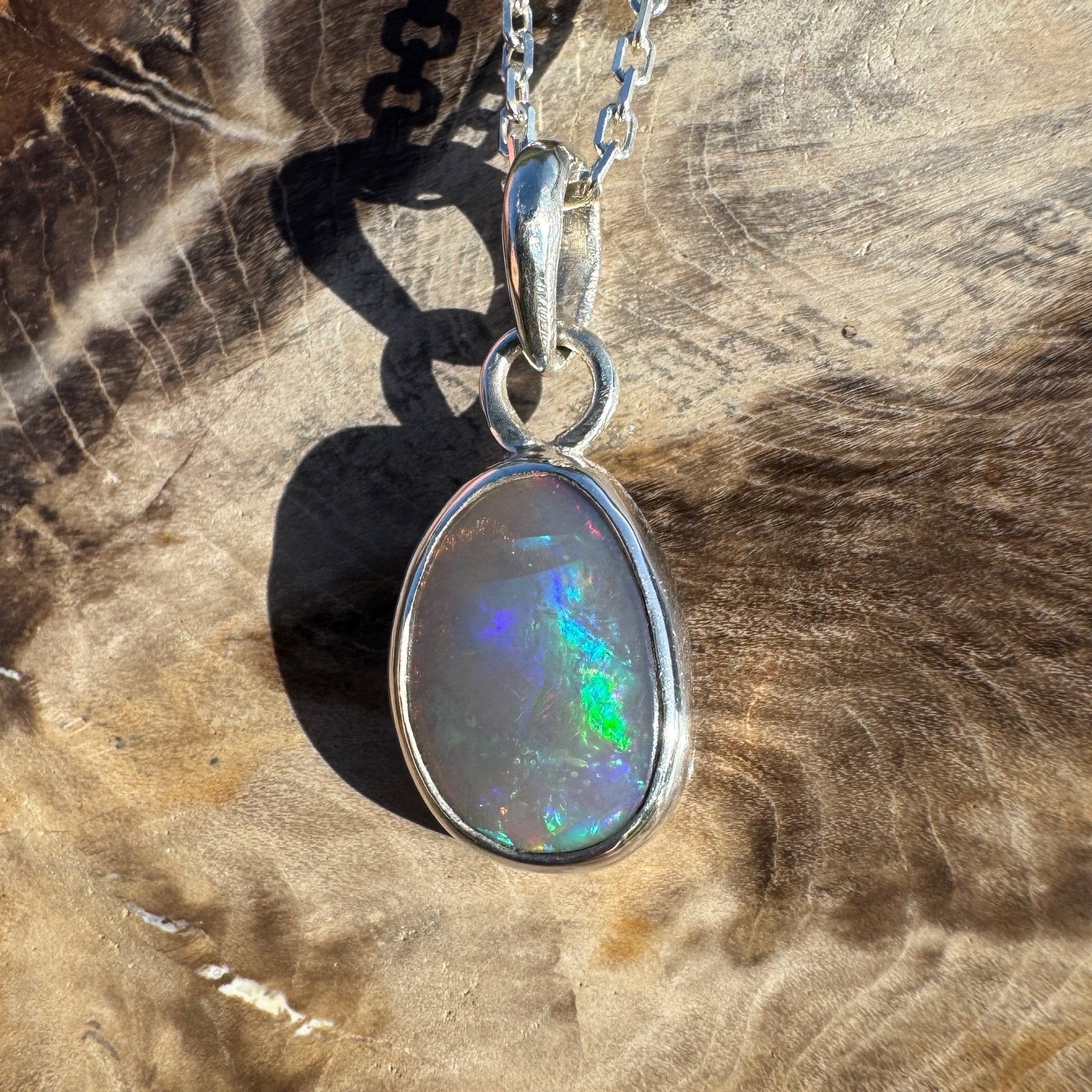 1.1ct Lightning Ridge Dark Crystal Opal Pendant Necklace ~ 'Macquarie Shimmer' | 925 Sterling Silver | Solid Australian Opal