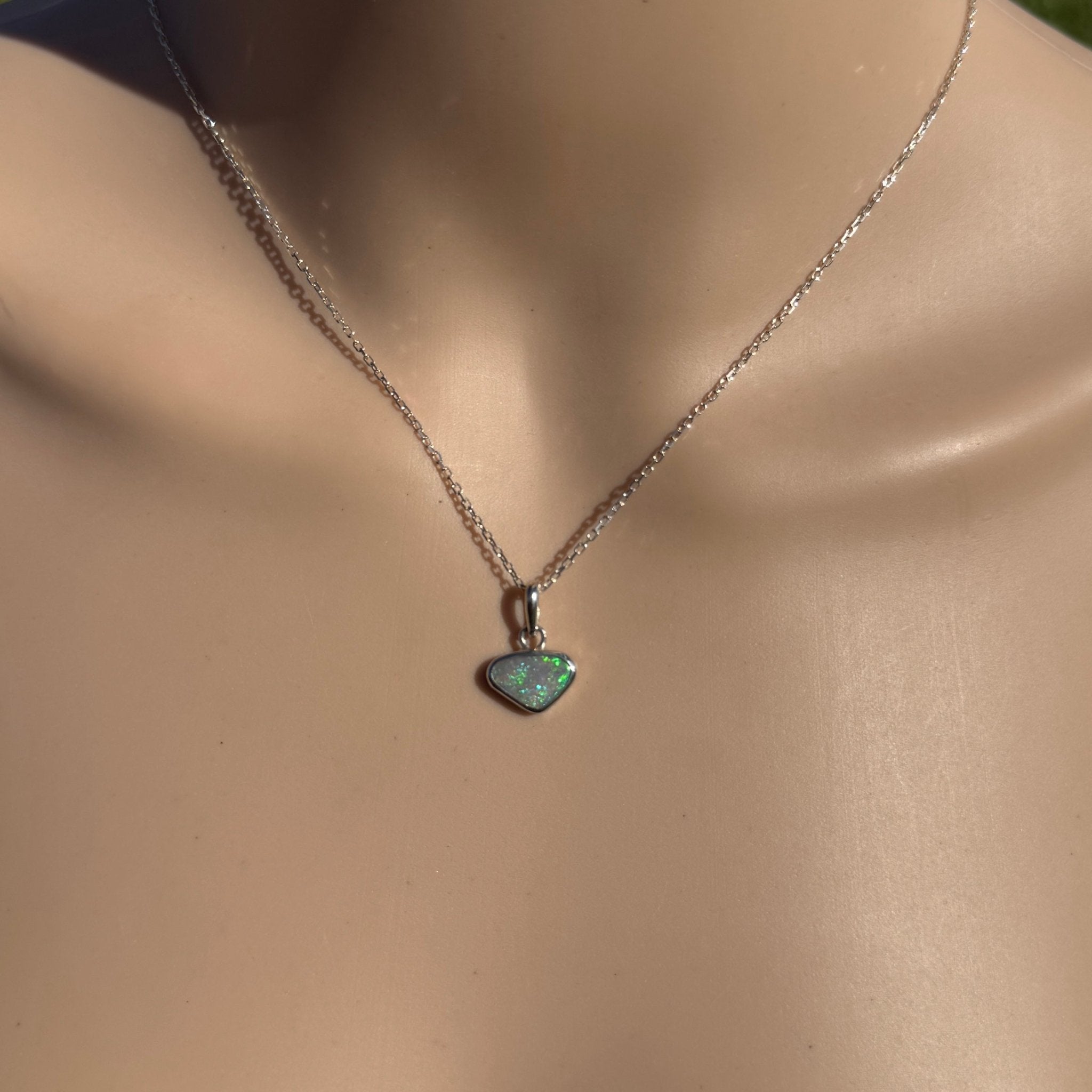 1.1ct Lightning Ridge Opal Pendant Necklace ~ 'Gwydir Mist' | 925 Sterling Silver | Solid Australian Opal