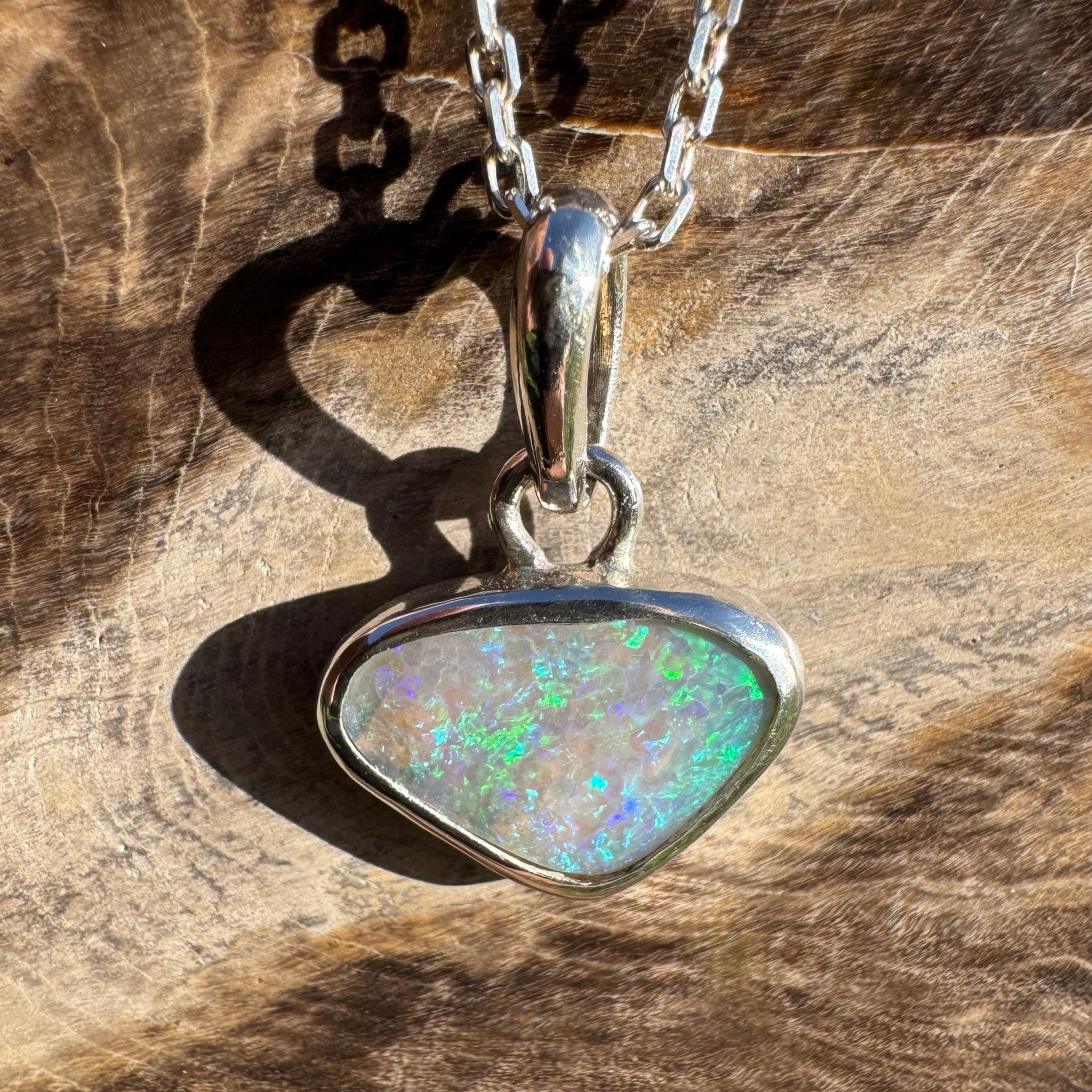 1.1ct Lightning Ridge Opal Pendant Necklace ~ 'Gwydir Mist' | 925 Sterling Silver | Solid Australian Opal