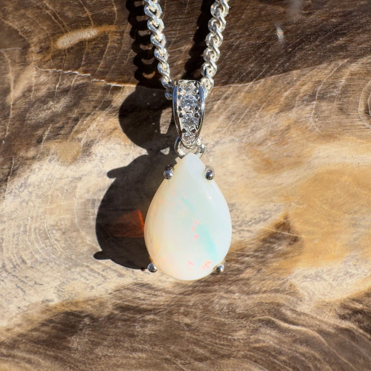 1.1ct Lightning Ridge Opal Pendant Necklace ~ 'Murray River Gleam' | 925 Sterling Silver | Solid Australian Opal