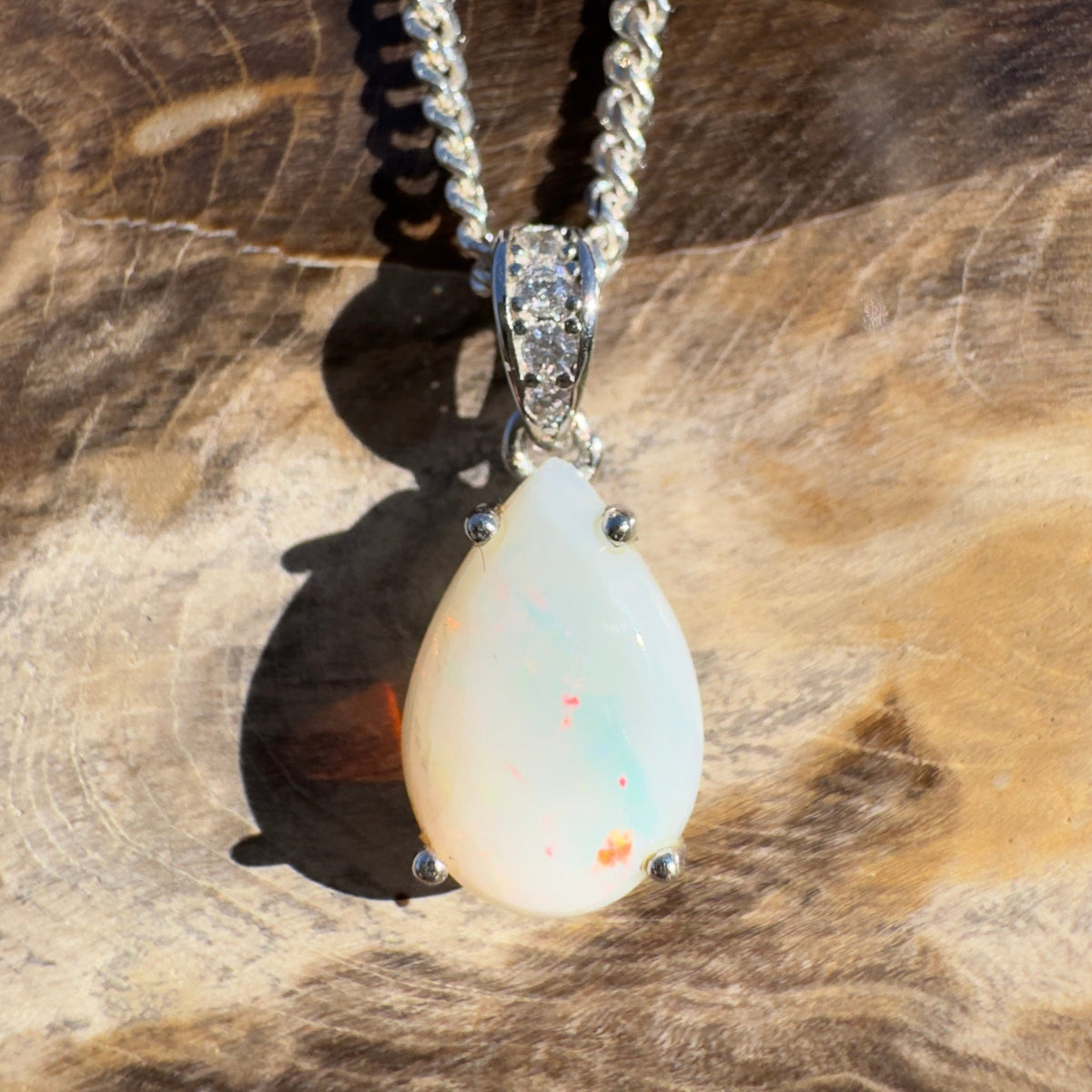 1.1ct Lightning Ridge Opal Pendant Necklace ~ 'Murray River Gleam' | 925 Sterling Silver | Solid Australian Opal
