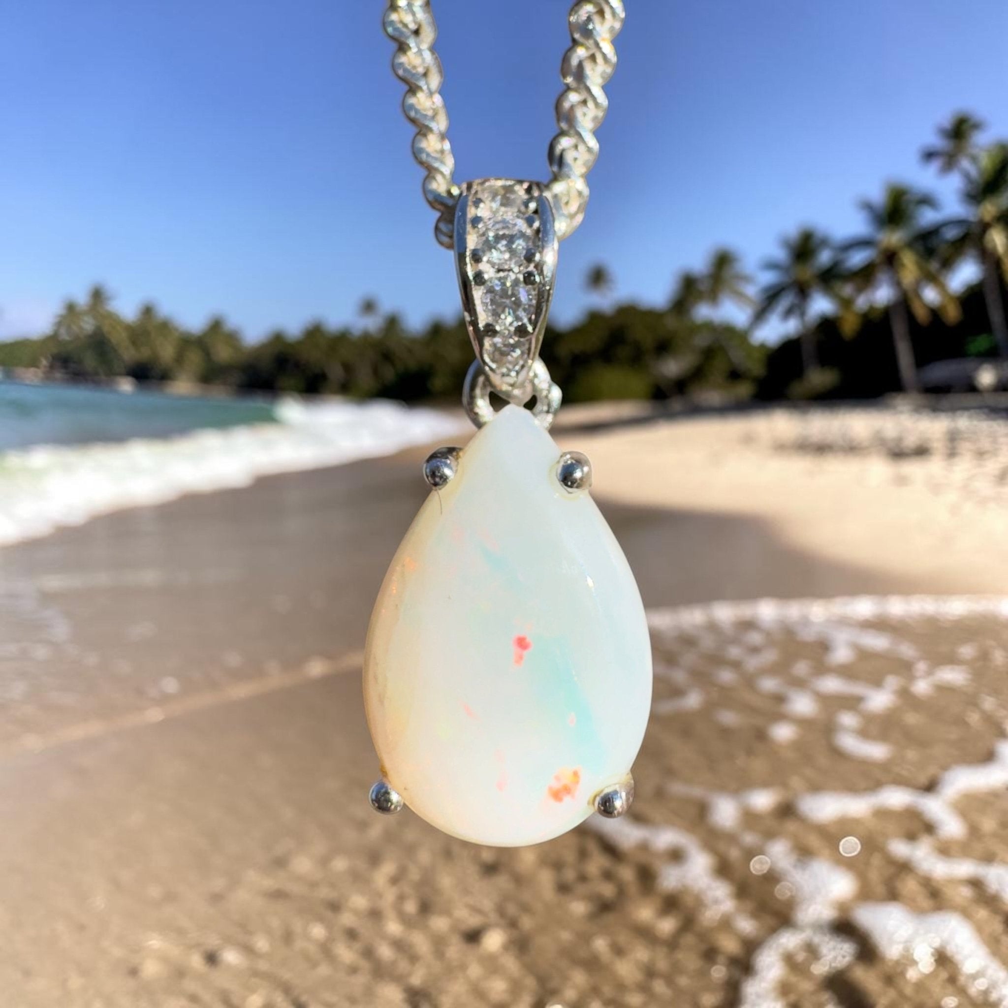 1.1ct Lightning Ridge Opal Pendant Necklace ~ 'Murray River Gleam' | 925 Sterling Silver | Solid Australian Opal
