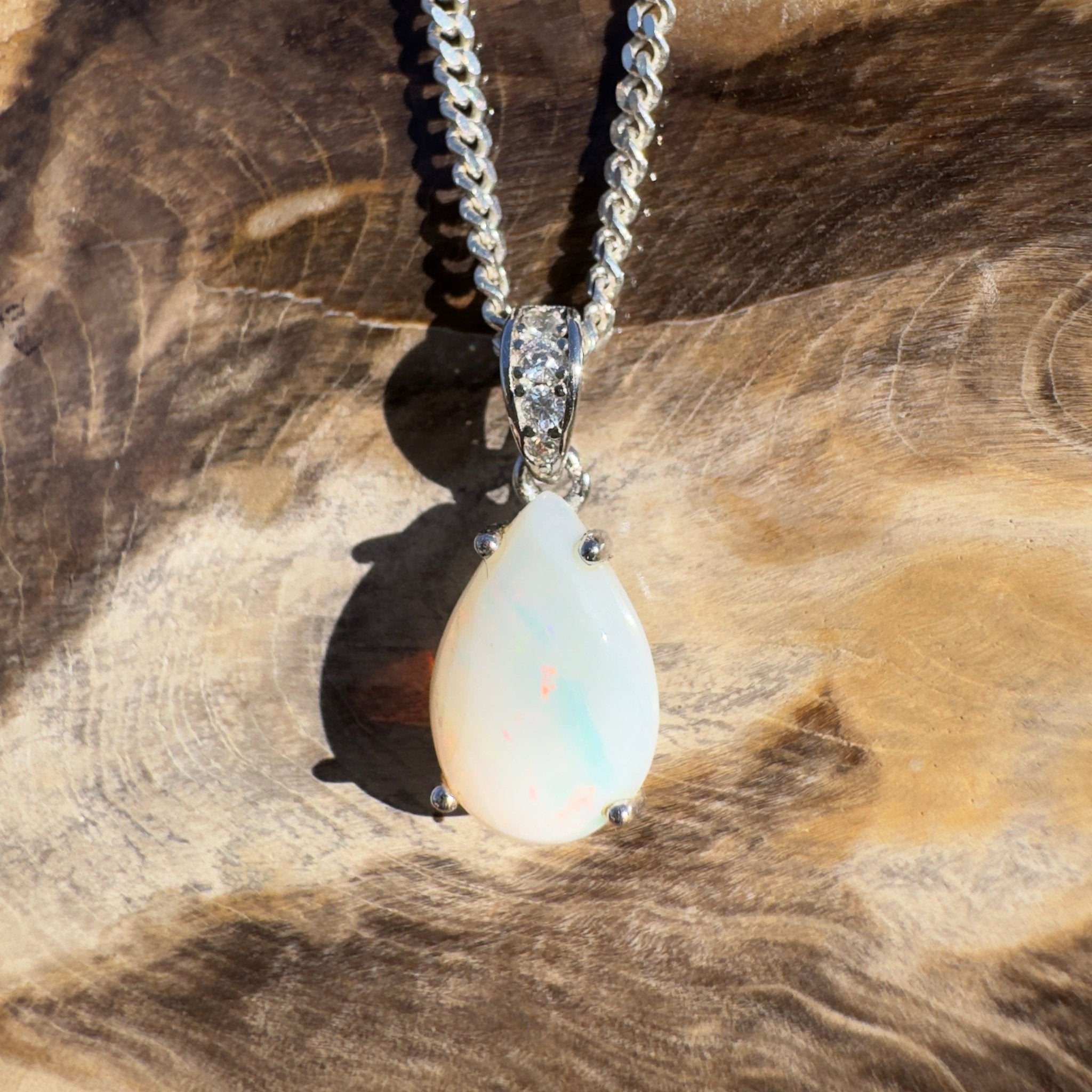 1.1ct Lightning Ridge Opal Pendant Necklace ~ 'Murray River Gleam' | 925 Sterling Silver | Solid Australian Opal