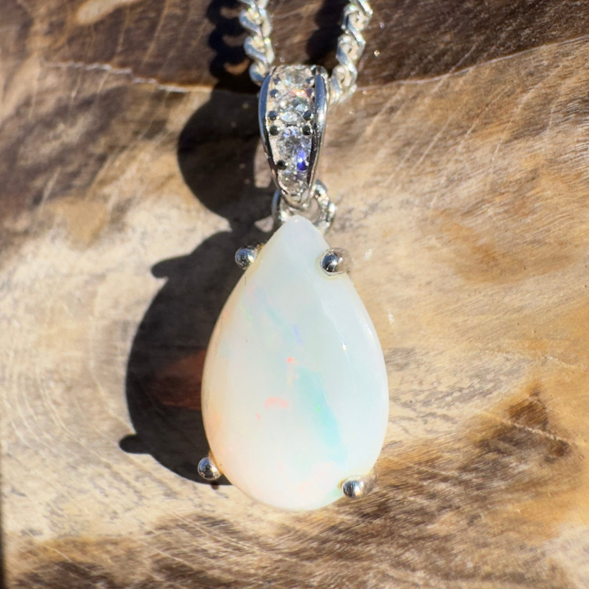 1.1ct Lightning Ridge Opal Pendant Necklace ~ 'Murray River Gleam' | 925 Sterling Silver | Solid Australian Opal