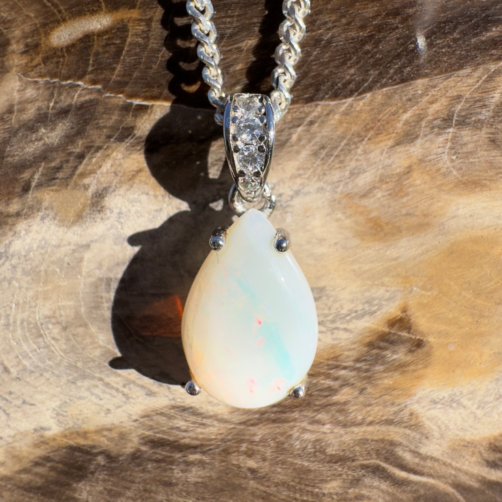 1.1ct Lightning Ridge Opal Pendant Necklace ~ 'Murray River Gleam' | 925 Sterling Silver | Solid Australian Opal