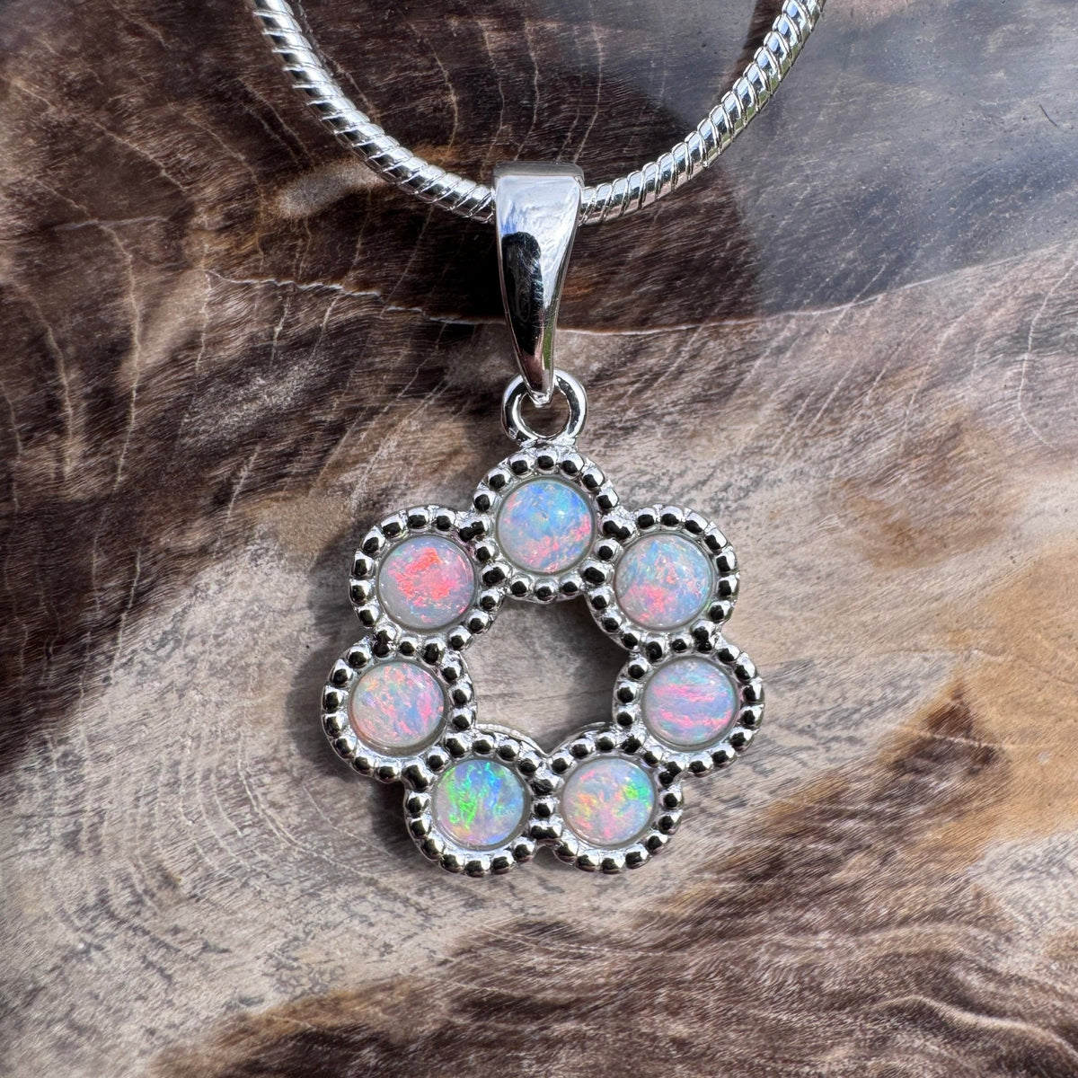 1.1ct Lightning Ridge Opal Pendant Necklace ~ 'Toowoomba Bloom' | 925 Sterling Silver | Solid Australian Opal
