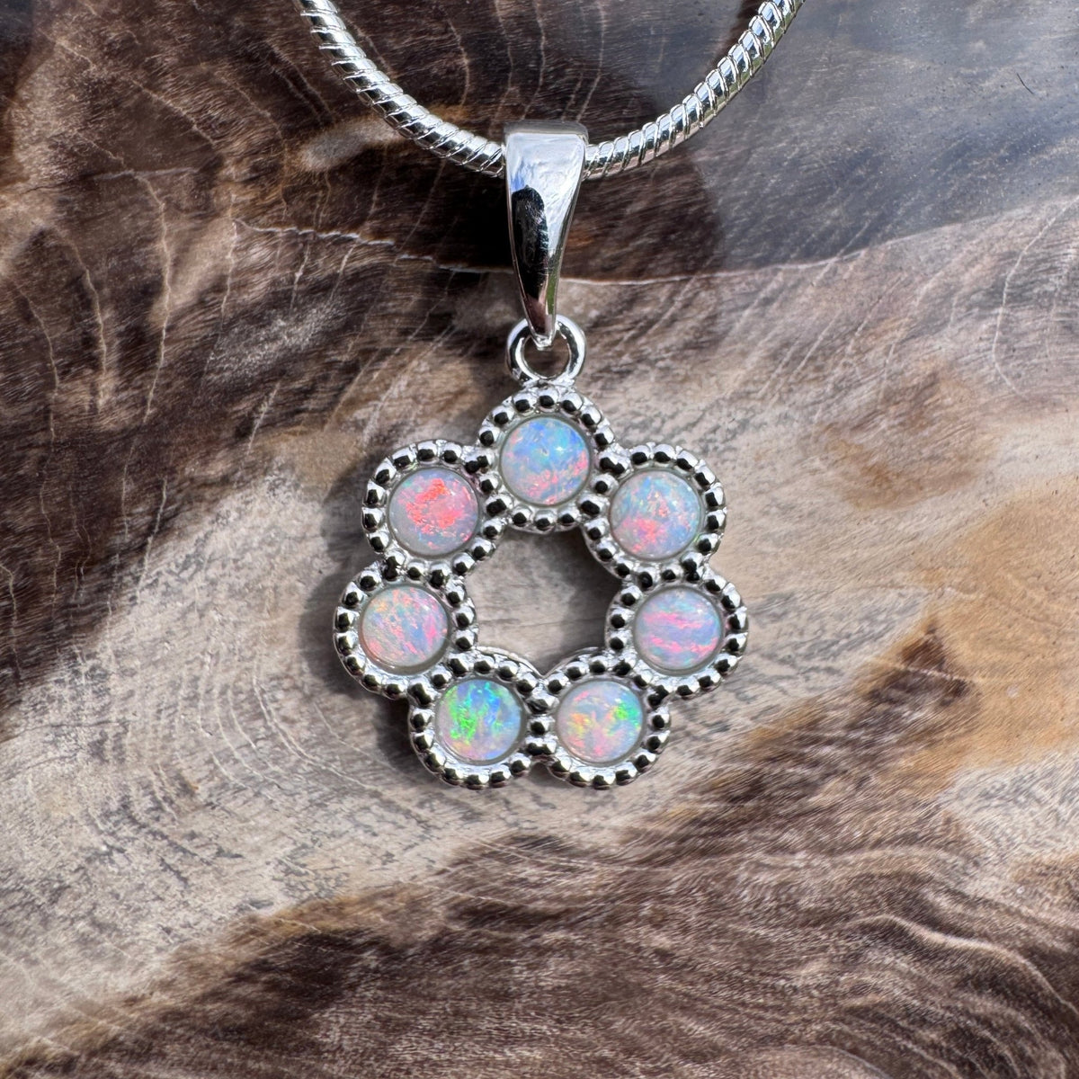 1.1ct Lightning Ridge Opal Pendant Necklace ~ 'Toowoomba Bloom' | 925 Sterling Silver | Solid Australian Opal