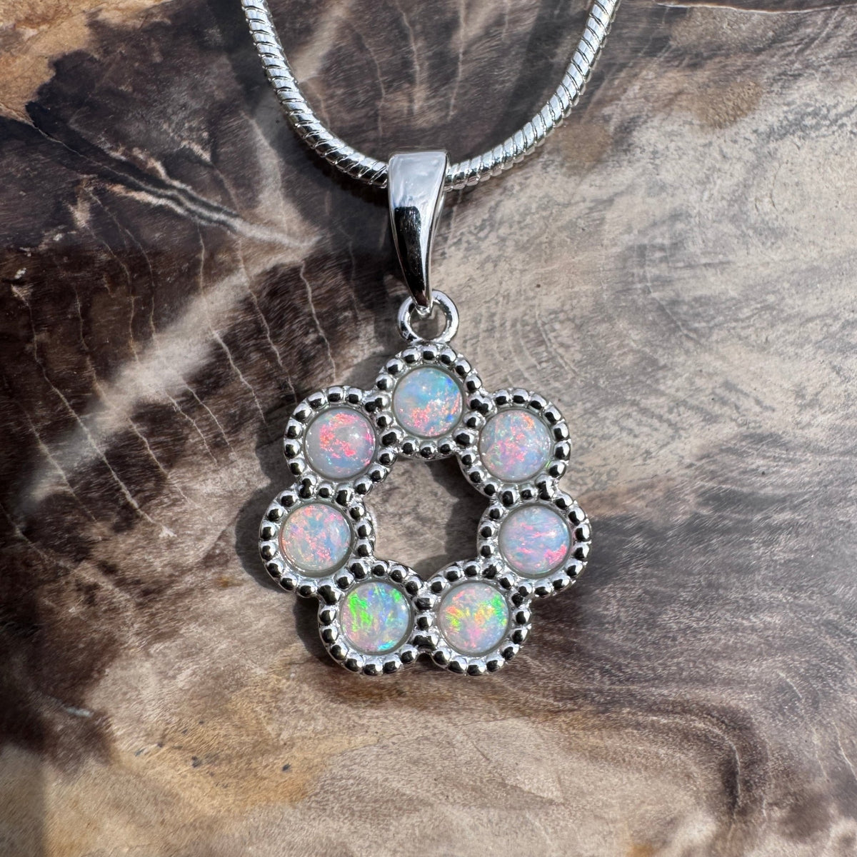 1.1ct Lightning Ridge Opal Pendant Necklace ~ 'Toowoomba Bloom' | 925 Sterling Silver | Solid Australian Opal