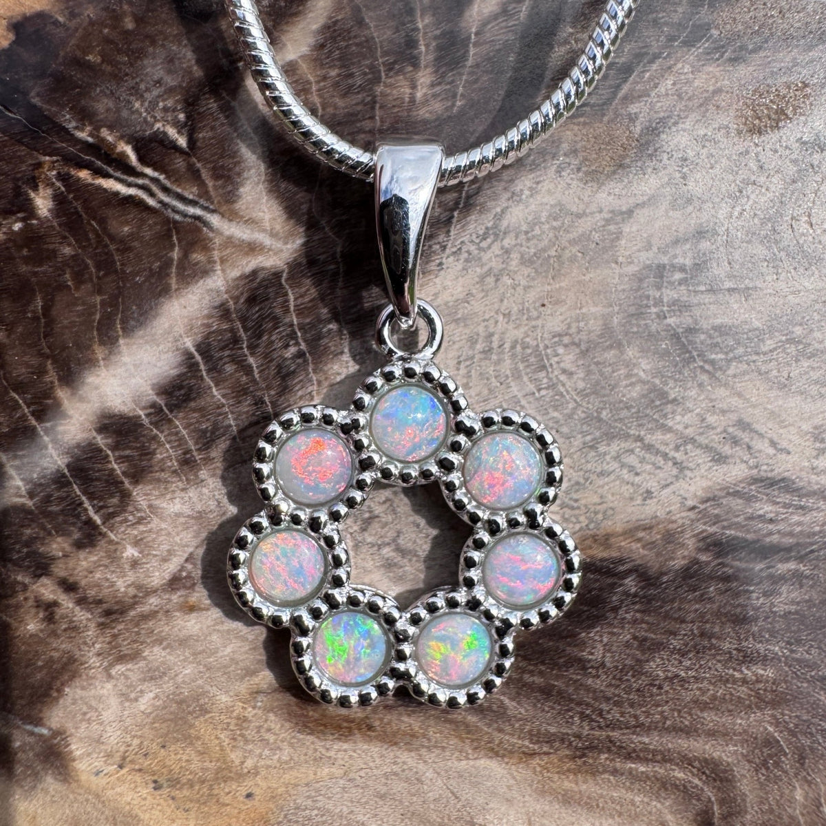 1.1ct Lightning Ridge Opal Pendant Necklace ~ 'Toowoomba Bloom' | 925 Sterling Silver | Solid Australian Opal