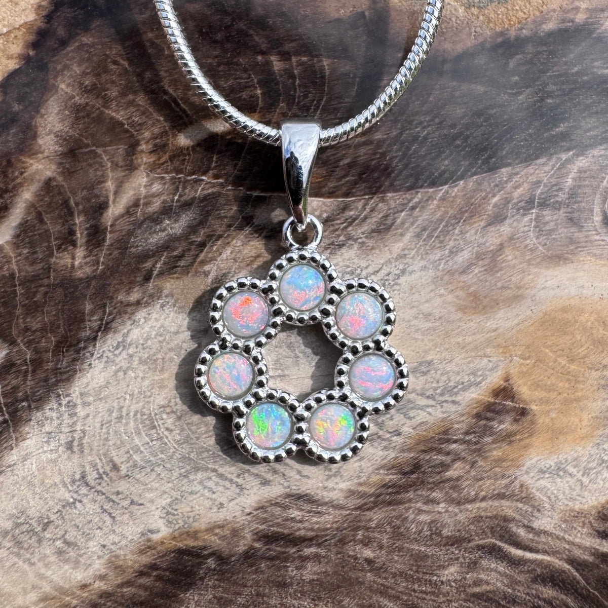 1.1ct Lightning Ridge Opal Pendant Necklace ~ 'Toowoomba Bloom' | 925 Sterling Silver | Solid Australian Opal