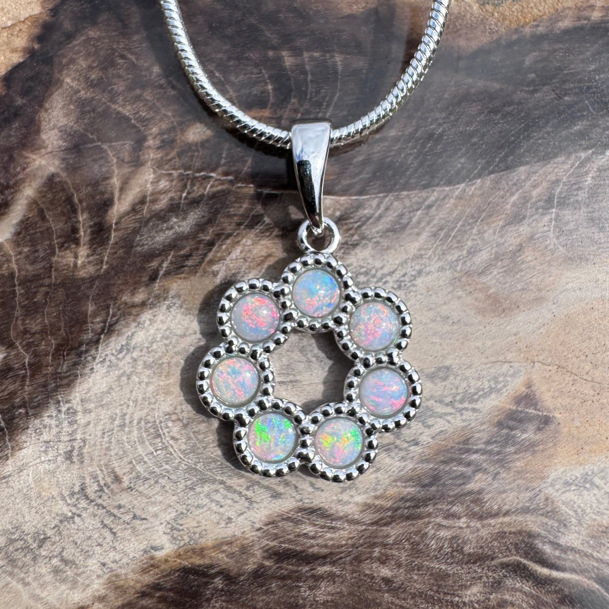 1.1ct Lightning Ridge Opal Pendant Necklace ~ 'Toowoomba Bloom' | 925 Sterling Silver | Solid Australian Opal