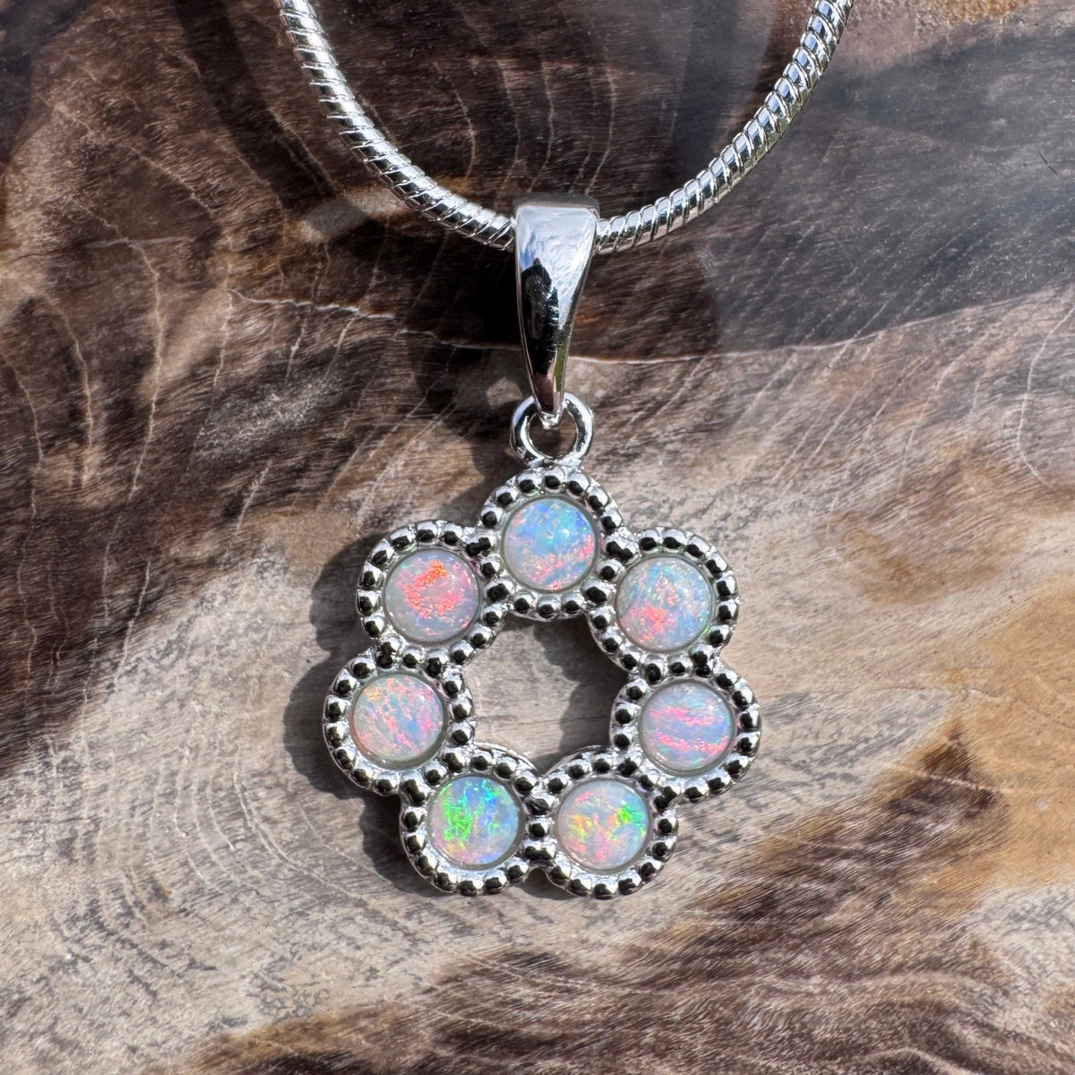 1.1ct Lightning Ridge Opal Pendant Necklace ~ 'Toowoomba Bloom' | 925 Sterling Silver | Solid Australian Opal