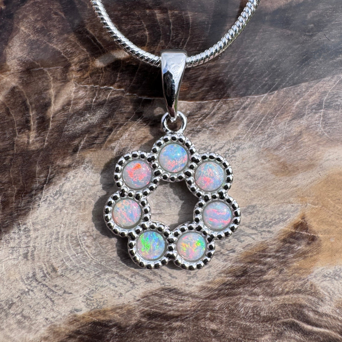 1.1ct Lightning Ridge Opal Pendant Necklace ~ 'Toowoomba Bloom' | 925 Sterling Silver | Solid Australian Opal