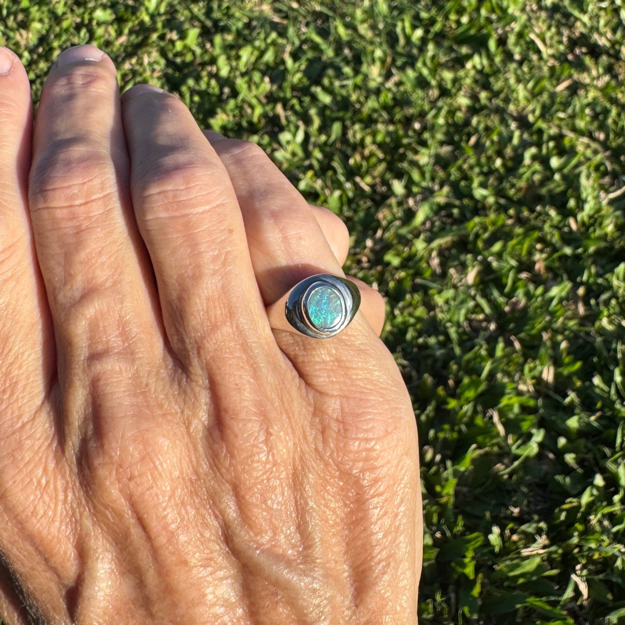 1.1ct Lightning Ridge Opal Ring ~ 'Coral Sea Current' | 925 Sterling Silver | Solid Australian Opal