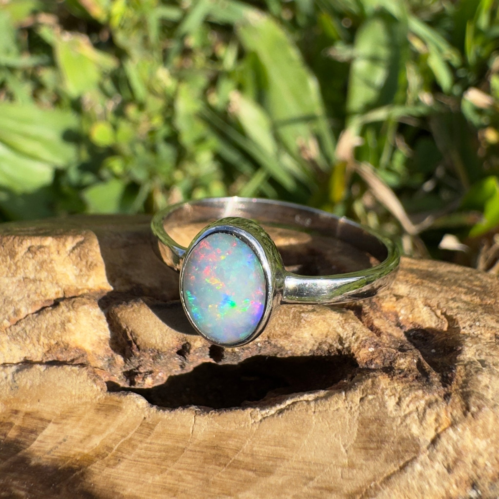 1.1ct Lightning Ridge Opal Ring ~ 'Ningaloo Drift' | 925 Sterling Silver | Solid Australian Opal