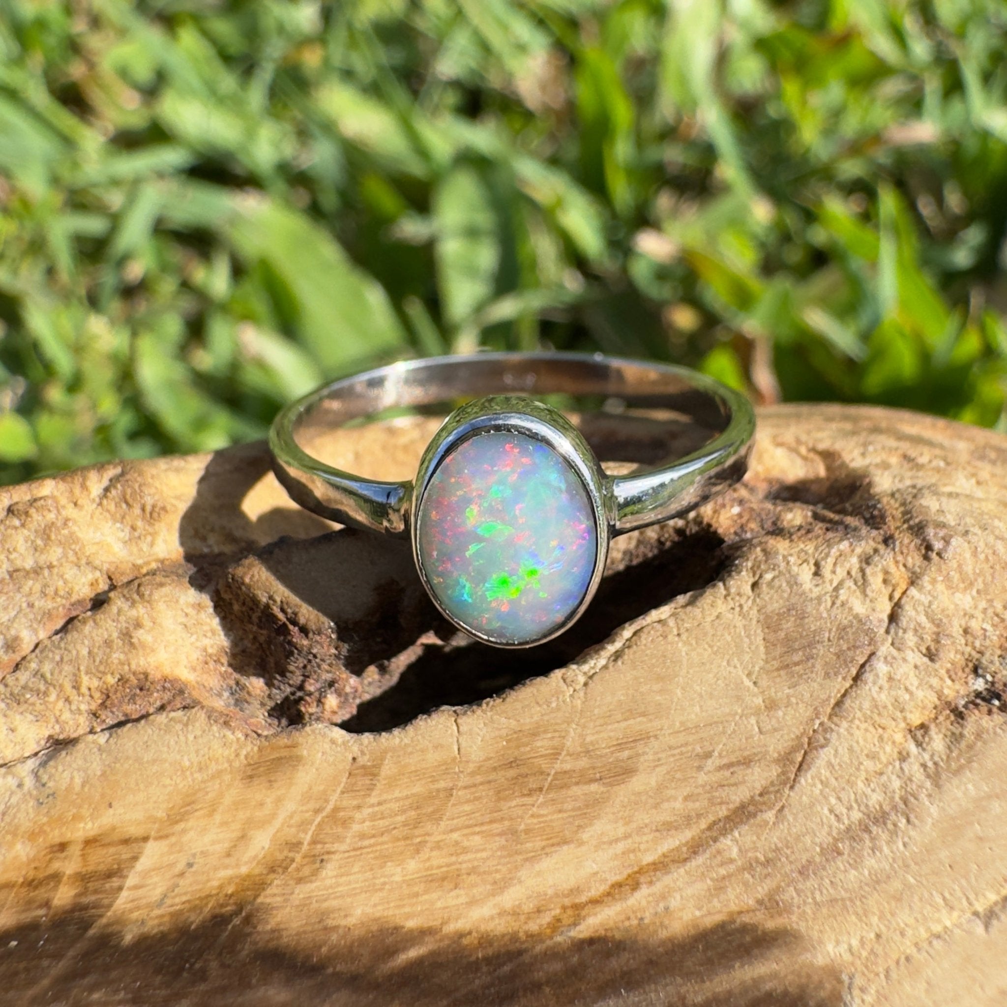 1.1ct Lightning Ridge Opal Ring ~ 'Ningaloo Drift' | 925 Sterling Silver | Solid Australian Opal