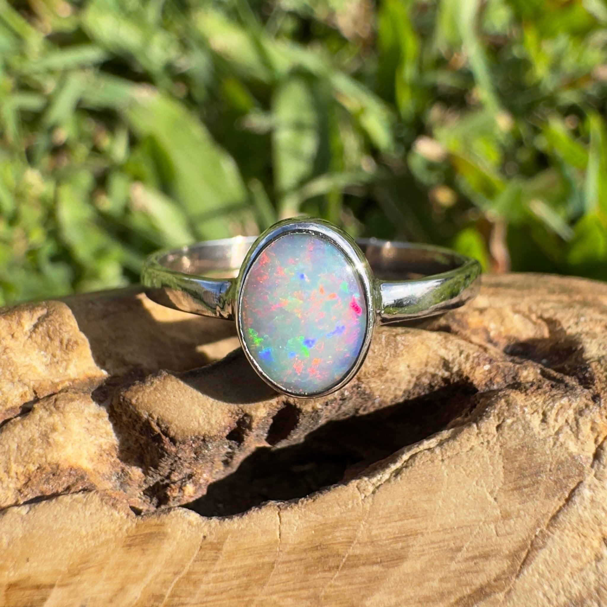 1.1ct Lightning Ridge Opal Ring ~ 'Ningaloo Drift' | 925 Sterling Silver | Solid Australian Opal