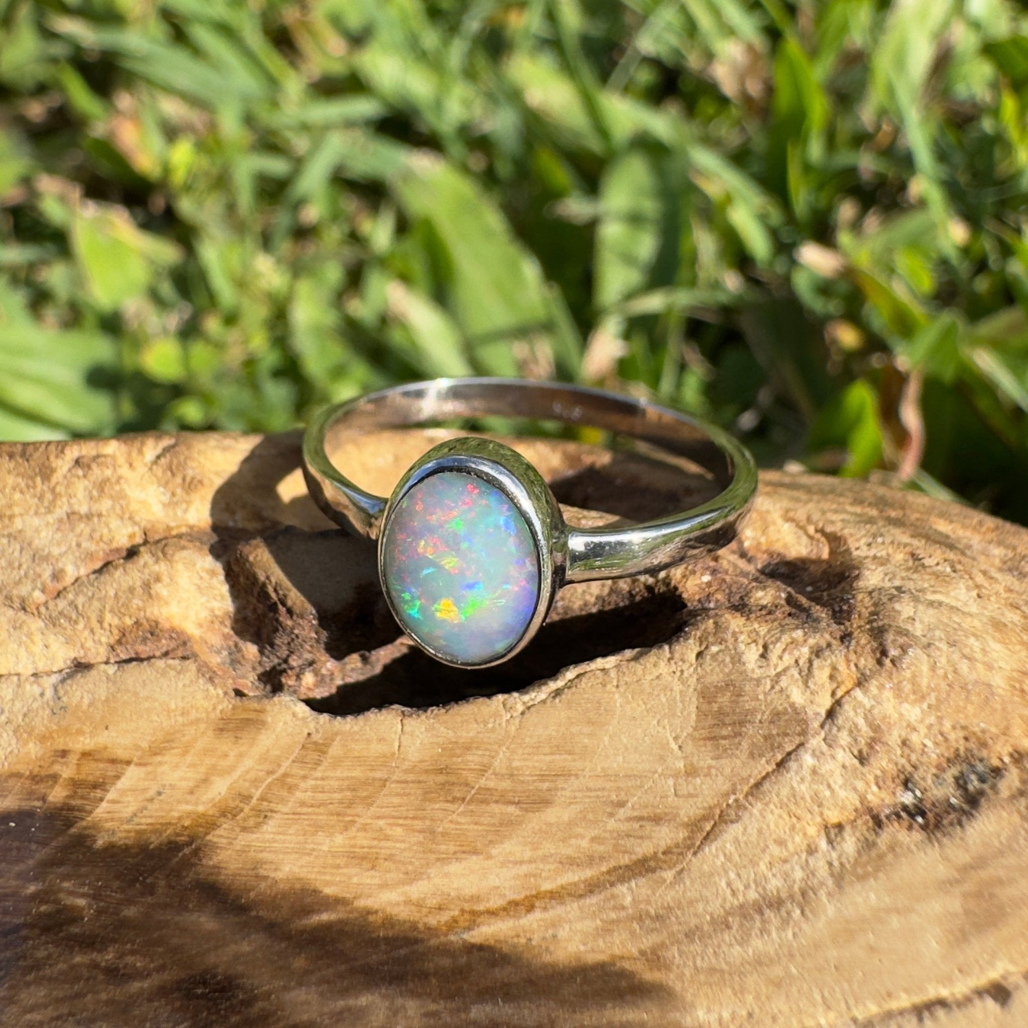 1.1ct Lightning Ridge Opal Ring ~ 'Ningaloo Drift' | 925 Sterling Silver | Solid Australian Opal