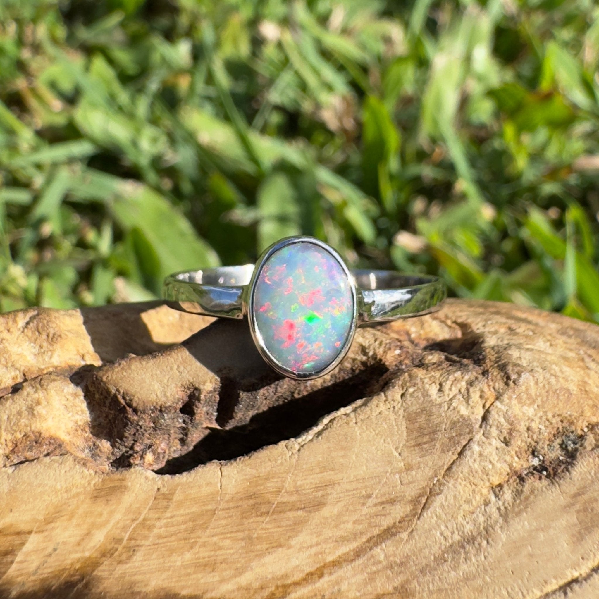 1.1ct Lightning Ridge Opal Ring ~ 'Ningaloo Drift' | 925 Sterling Silver | Solid Australian Opal
