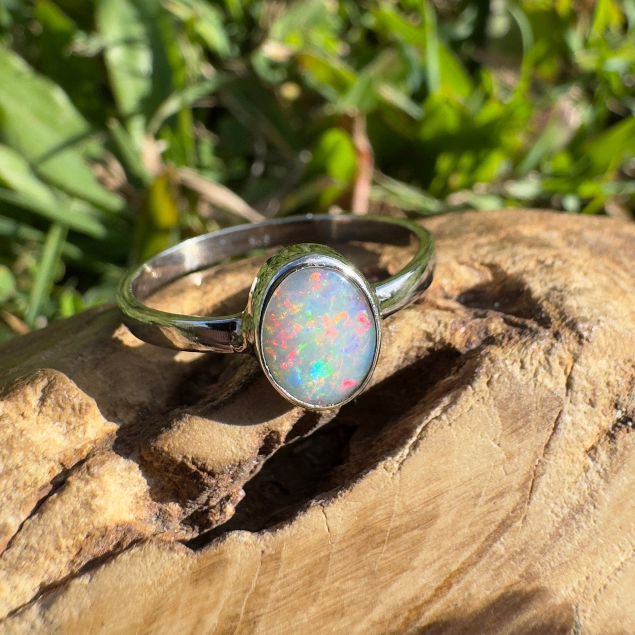 1.1ct Lightning Ridge Opal Ring ~ 'Ningaloo Drift' | 925 Sterling Silver | Solid Australian Opal