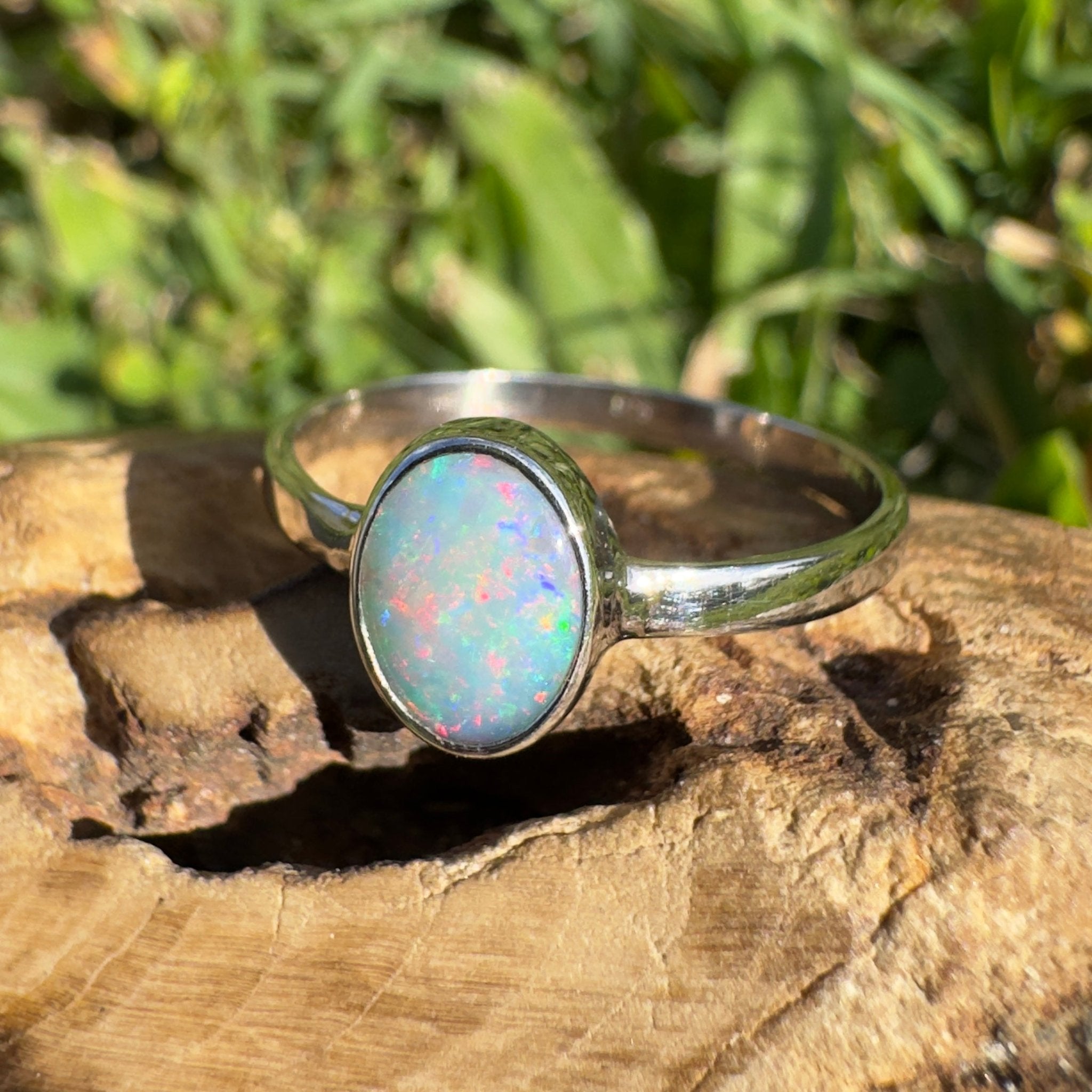 1.1ct Lightning Ridge Opal Ring ~ 'Ningaloo Drift' | 925 Sterling Silver | Solid Australian Opal
