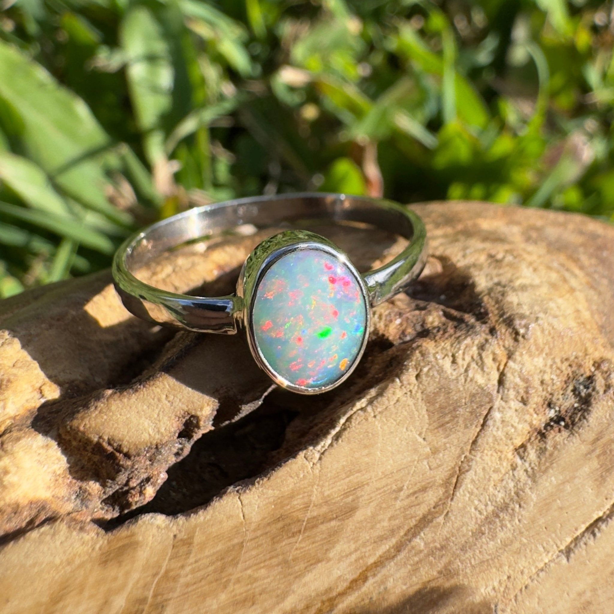 1.1ct Lightning Ridge Opal Ring ~ 'Ningaloo Drift' | 925 Sterling Silver | Solid Australian Opal