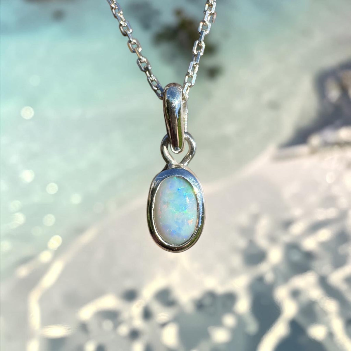 1.1ct Mintabie Opal Pendant Necklace ~ 'Gosses Bluff Cosmos' | 925 Sterling Silver | Solid Australian Opal