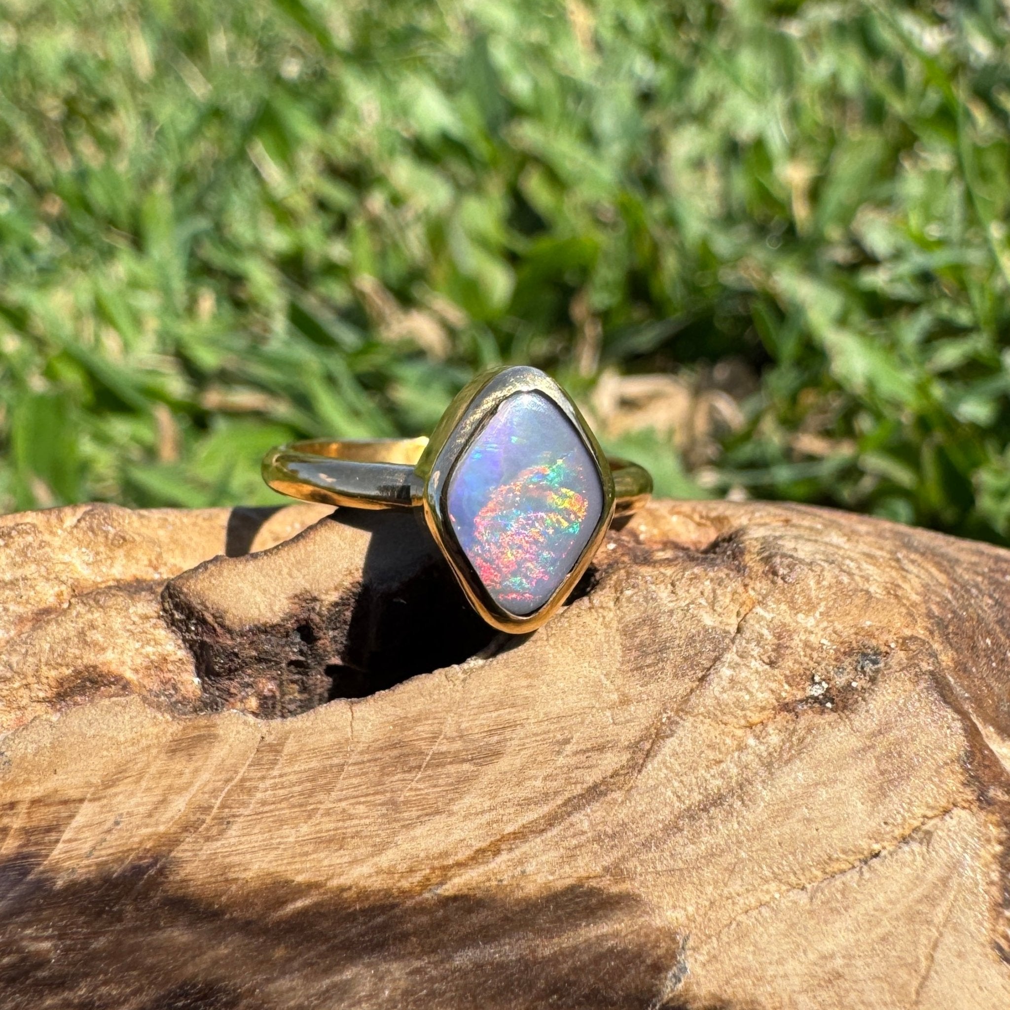 1.22ct Australian Solid Lightning Ridge Opal Silver Ring ~ 'Gantheaume Glow' | 925 Sterling Silver | Solid Australian Opal