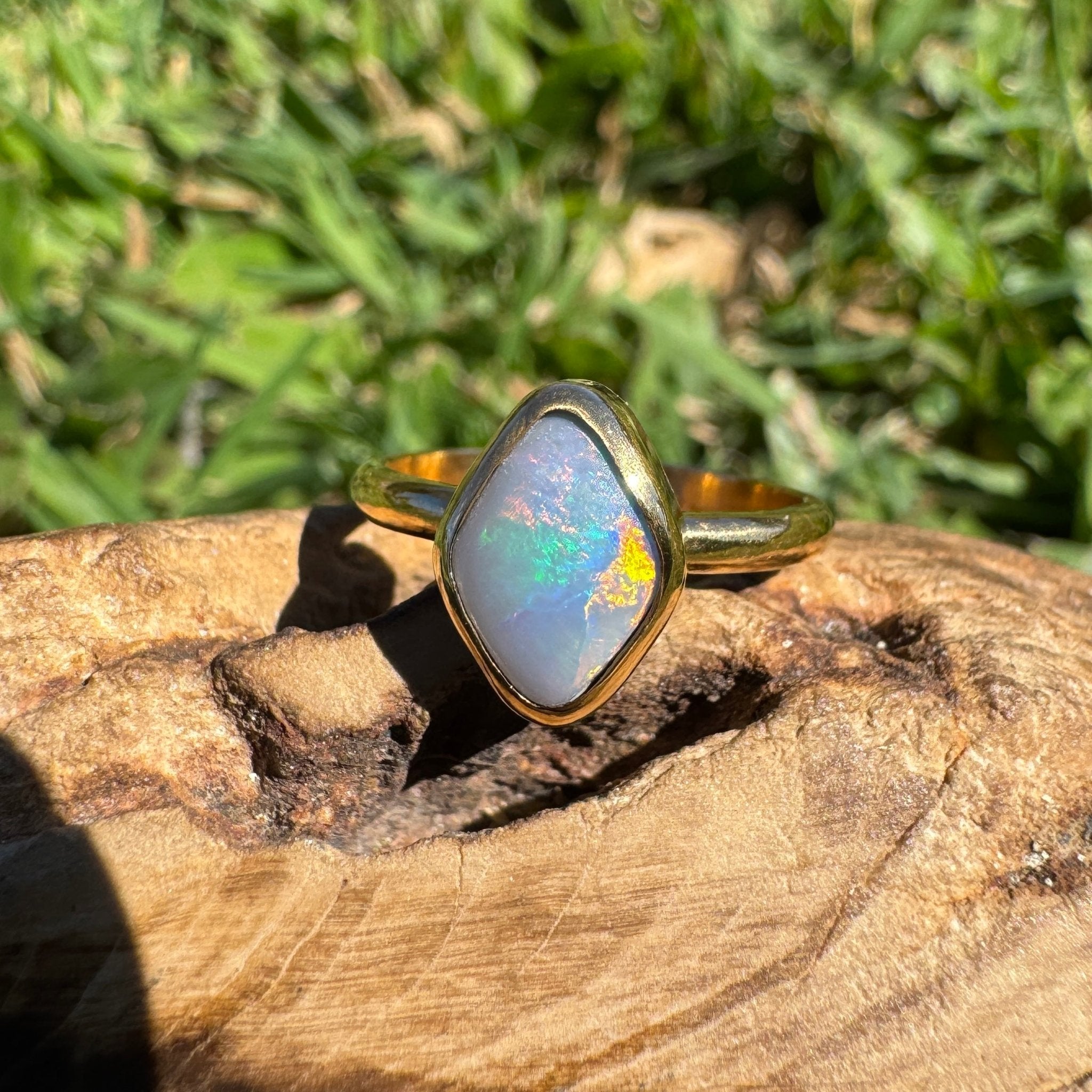 1.22ct Australian Solid Lightning Ridge Opal Silver Ring ~ 'Gantheaume Glow' | 925 Sterling Silver | Solid Australian Opal