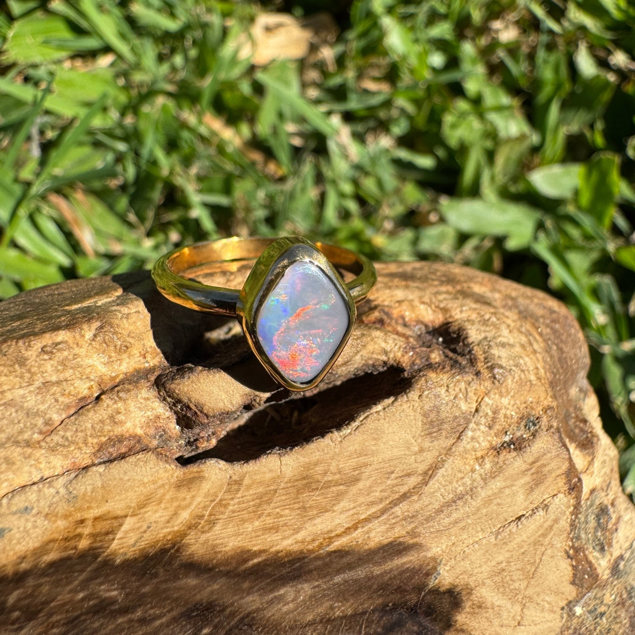 1.22ct Australian Solid Lightning Ridge Opal Silver Ring ~ 'Gantheaume Glow' | 925 Sterling Silver | Solid Australian Opal
