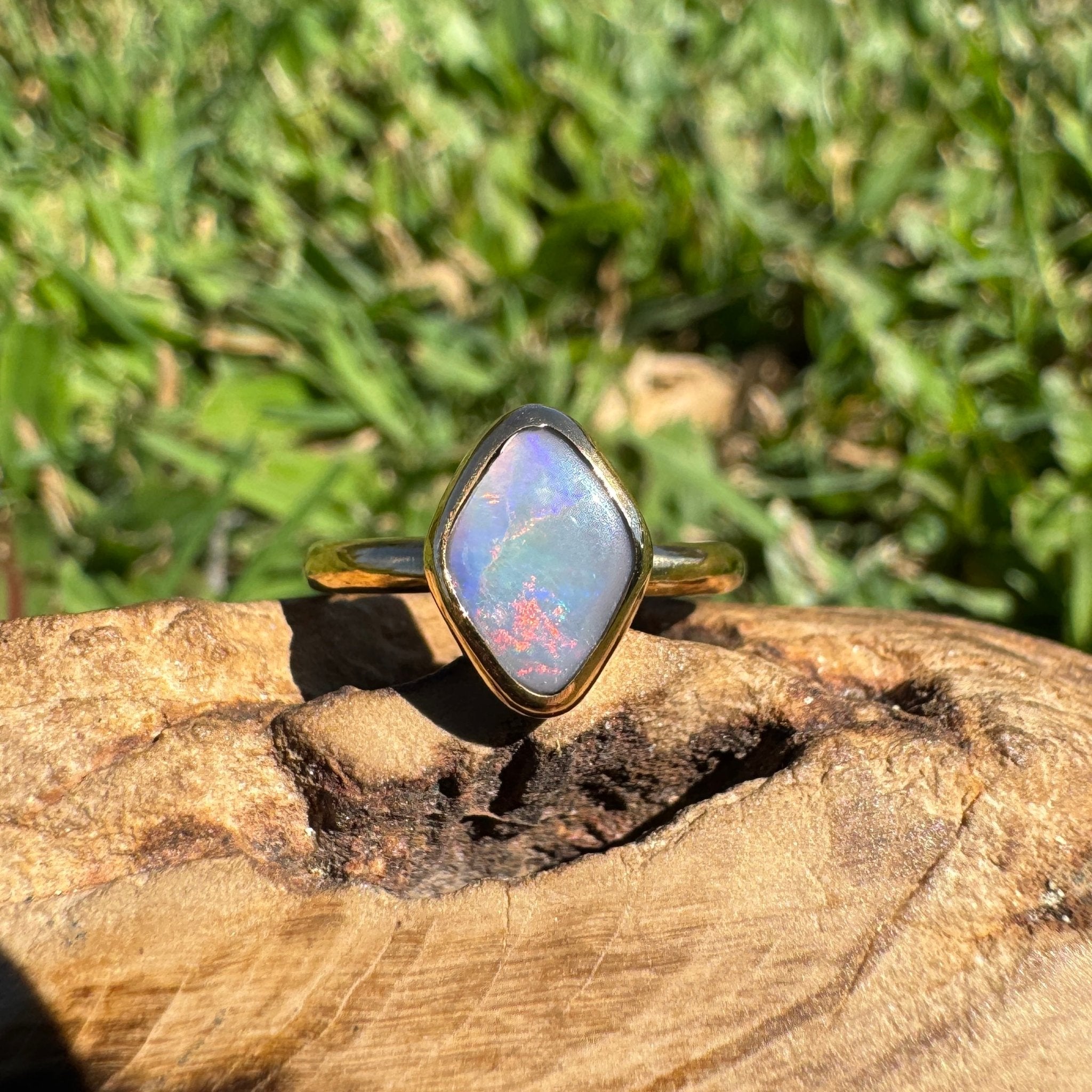 1.22ct Australian Solid Lightning Ridge Opal Silver Ring ~ 'Gantheaume Glow' | 925 Sterling Silver | Solid Australian Opal