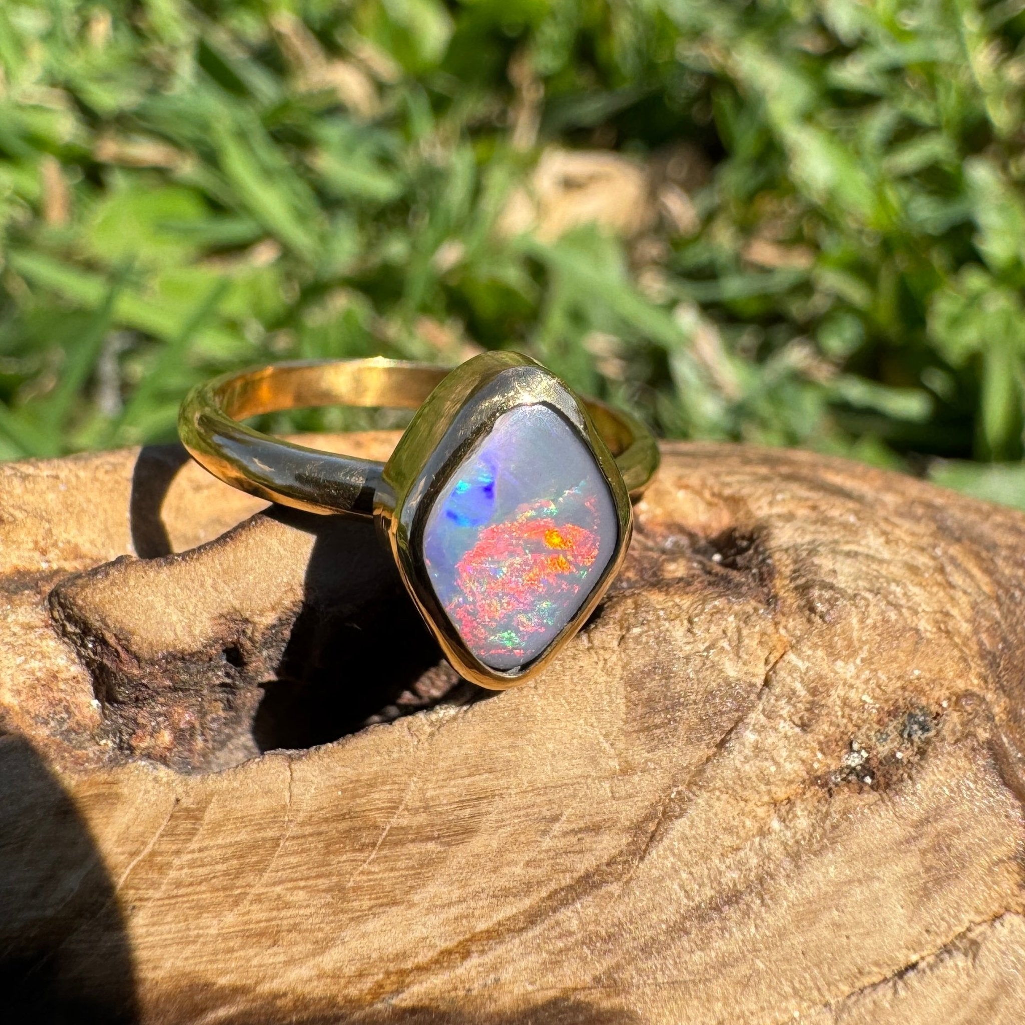 1.22ct Australian Solid Lightning Ridge Opal Silver Ring ~ 'Gantheaume Glow' | 925 Sterling Silver | Solid Australian Opal