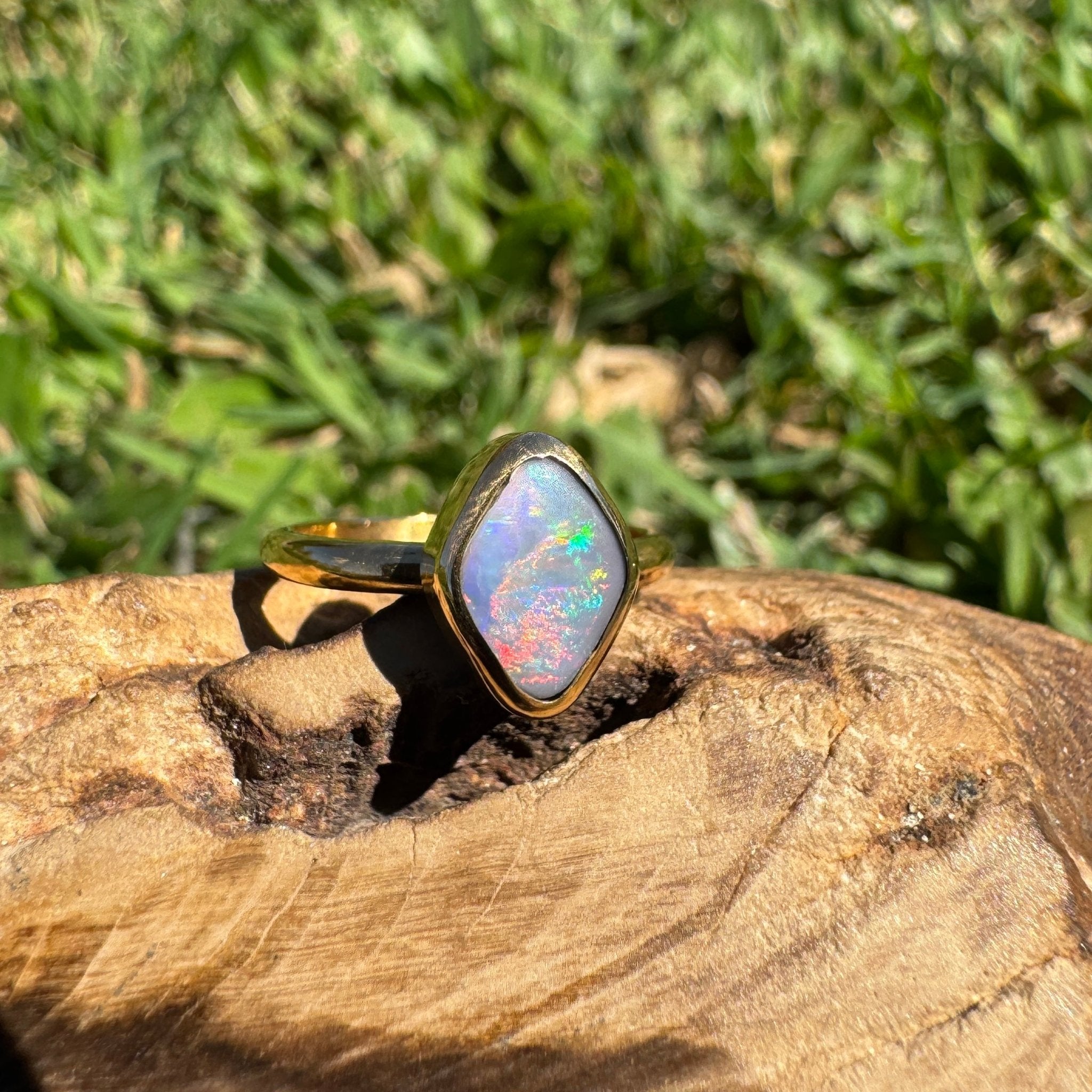 1.22ct Australian Solid Lightning Ridge Opal Silver Ring ~ 'Gantheaume Glow' | 925 Sterling Silver | Solid Australian Opal