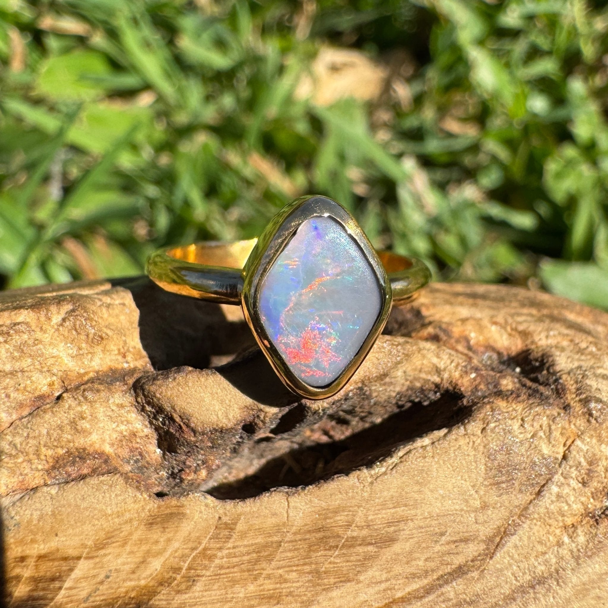 1.22ct Australian Solid Lightning Ridge Opal Silver Ring ~ 'Gantheaume Glow' | 925 Sterling Silver | Solid Australian Opal