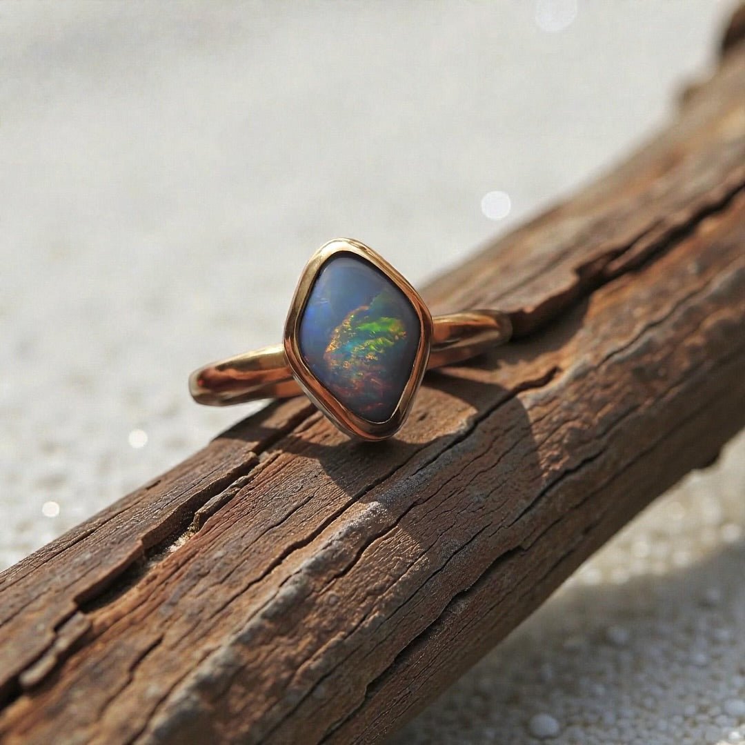 1.22ct Australian Solid Lightning Ridge Opal Silver Ring ~ 'Gantheaume Glow' | 925 Sterling Silver | Solid Australian Opal