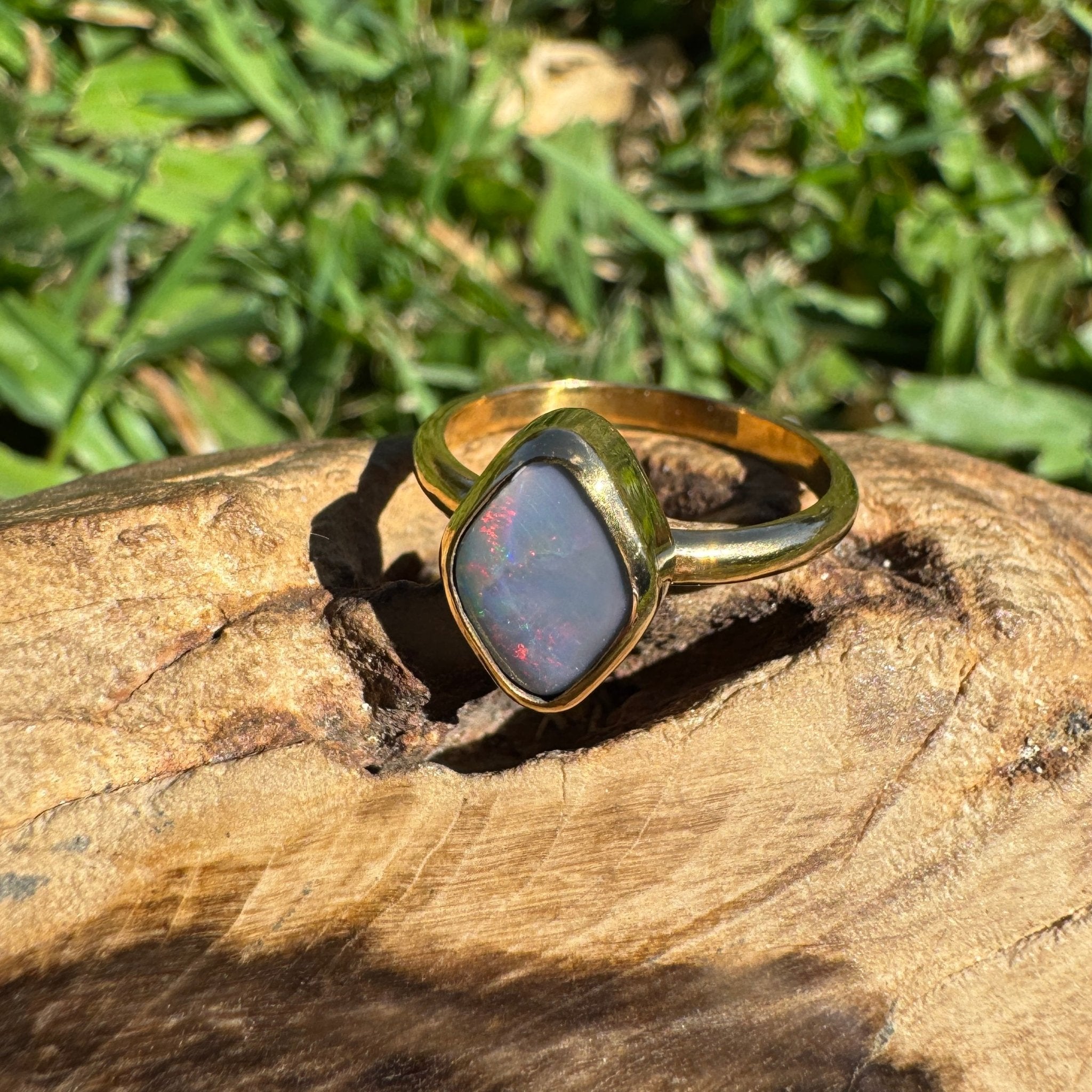 1.22ct Australian Solid Lightning Ridge Opal Silver Ring ~ 'Gantheaume Glow' | 925 Sterling Silver | Solid Australian Opal
