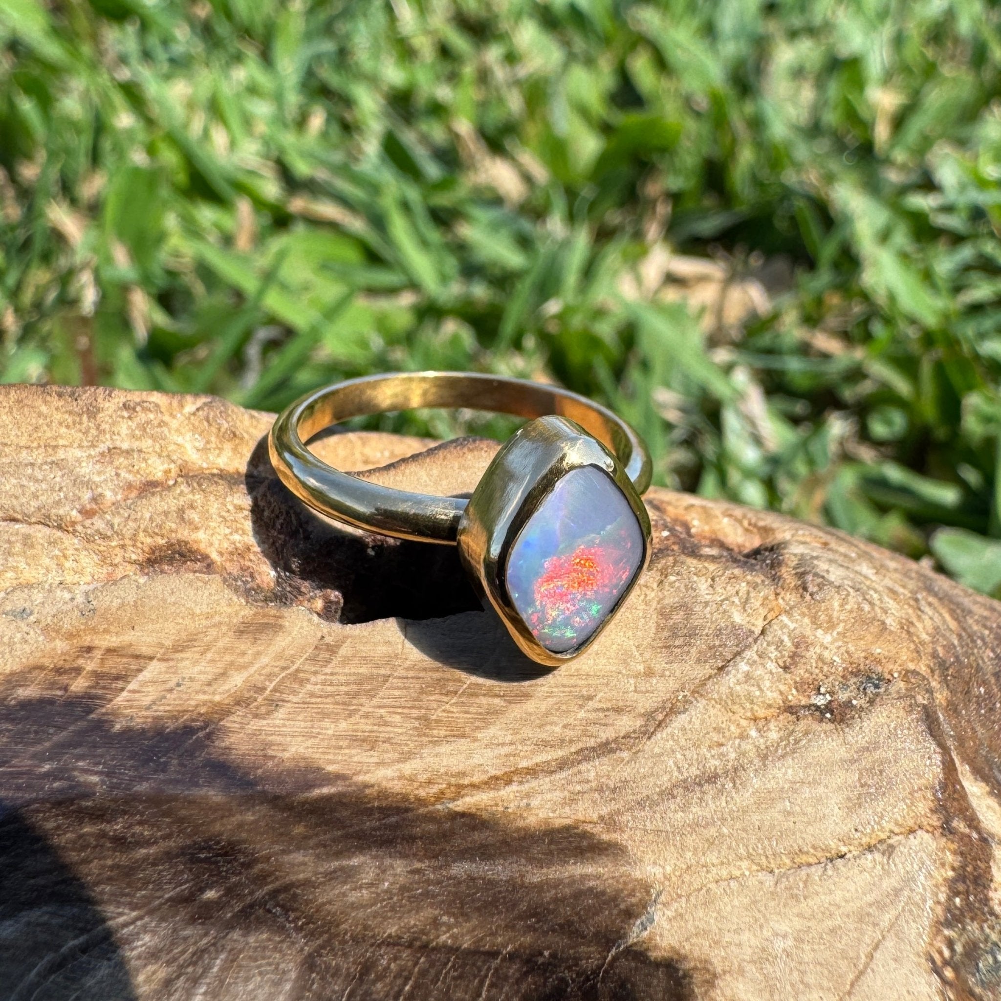 1.22ct Australian Solid Lightning Ridge Opal Silver Ring ~ 'Gantheaume Glow' | 925 Sterling Silver | Solid Australian Opal