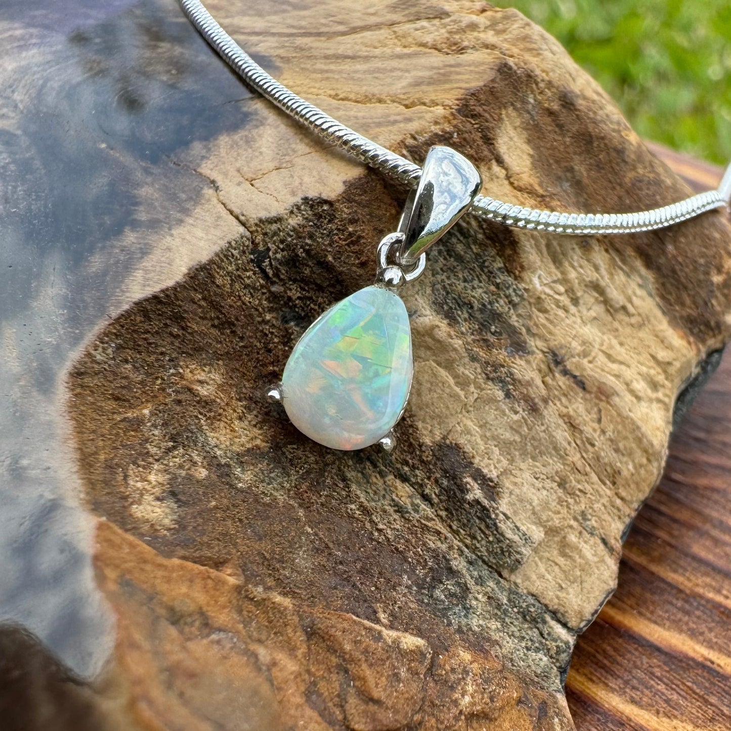 'Desert Radiance' ~ Handcrafted 1.5ct Solid Lightning Ridge Opal Sterling Silver Pendant Necklace - Iona Opal Australia