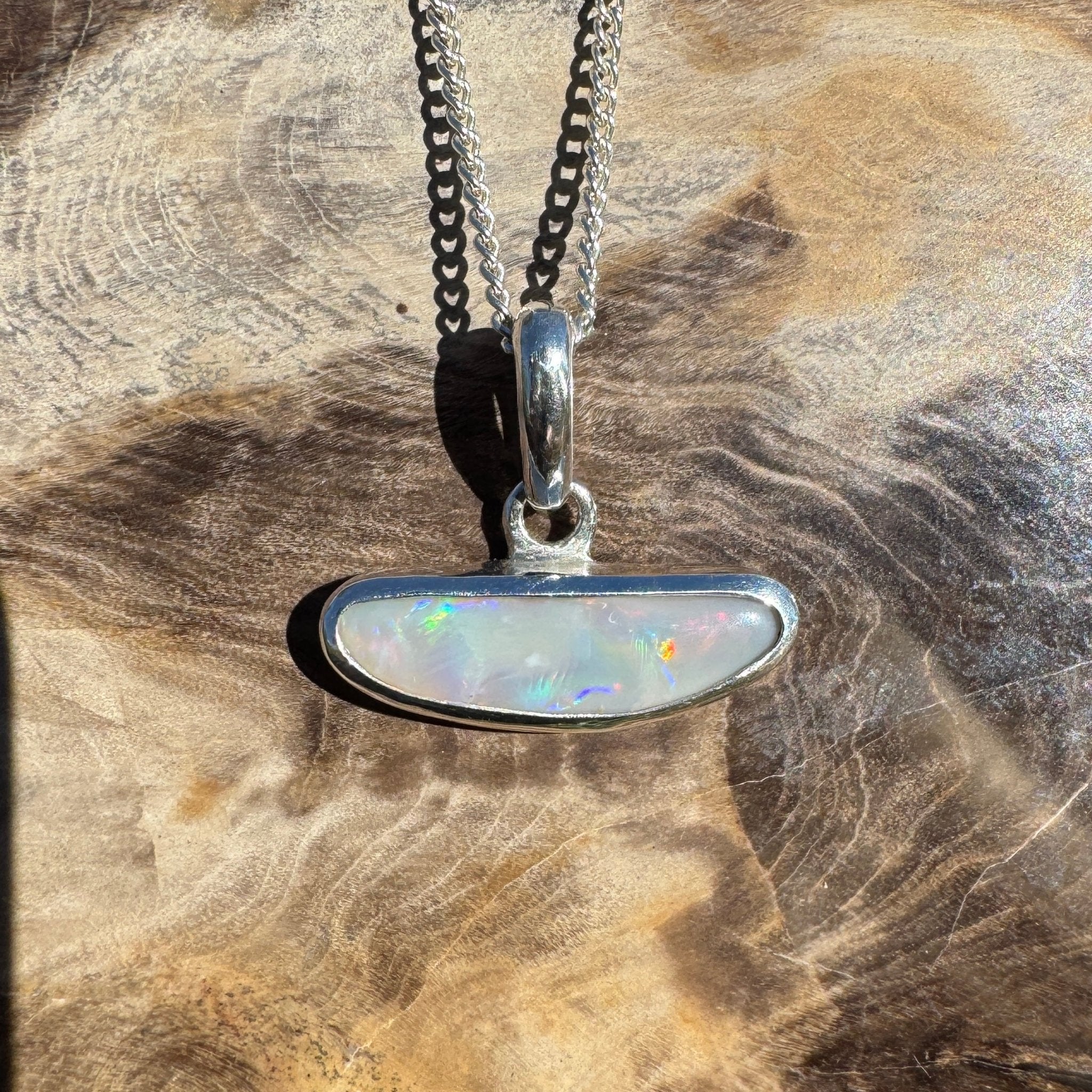 1.27ct Lightning Ridge Opal Pendant Necklace ~ 'Loch Ard Luminescence' | 925 Sterling Silver | Solid Australian Opal