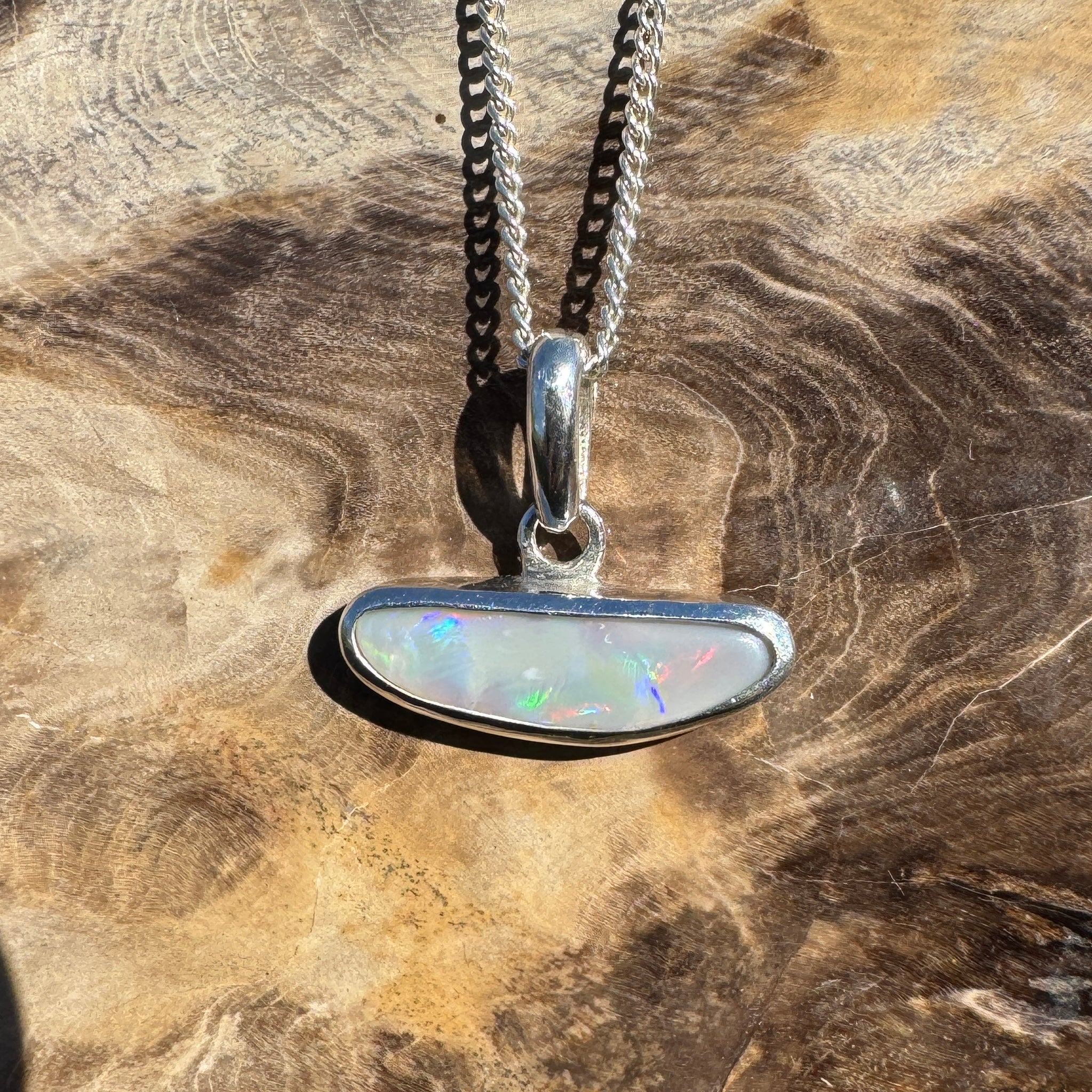 1.27ct Lightning Ridge Opal Pendant Necklace ~ 'Loch Ard Luminescence' | 925 Sterling Silver | Solid Australian Opal