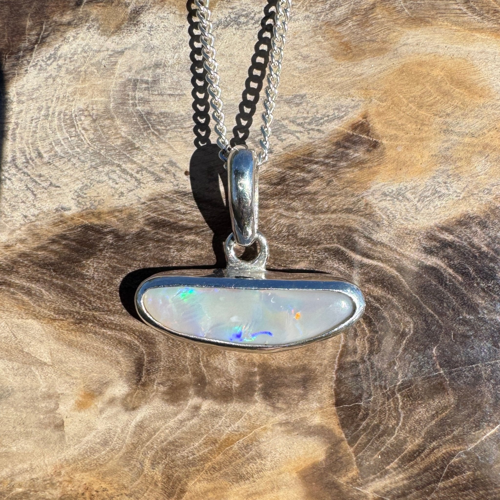 1.27ct Lightning Ridge Opal Pendant Necklace ~ 'Loch Ard Luminescence' | 925 Sterling Silver | Solid Australian Opal